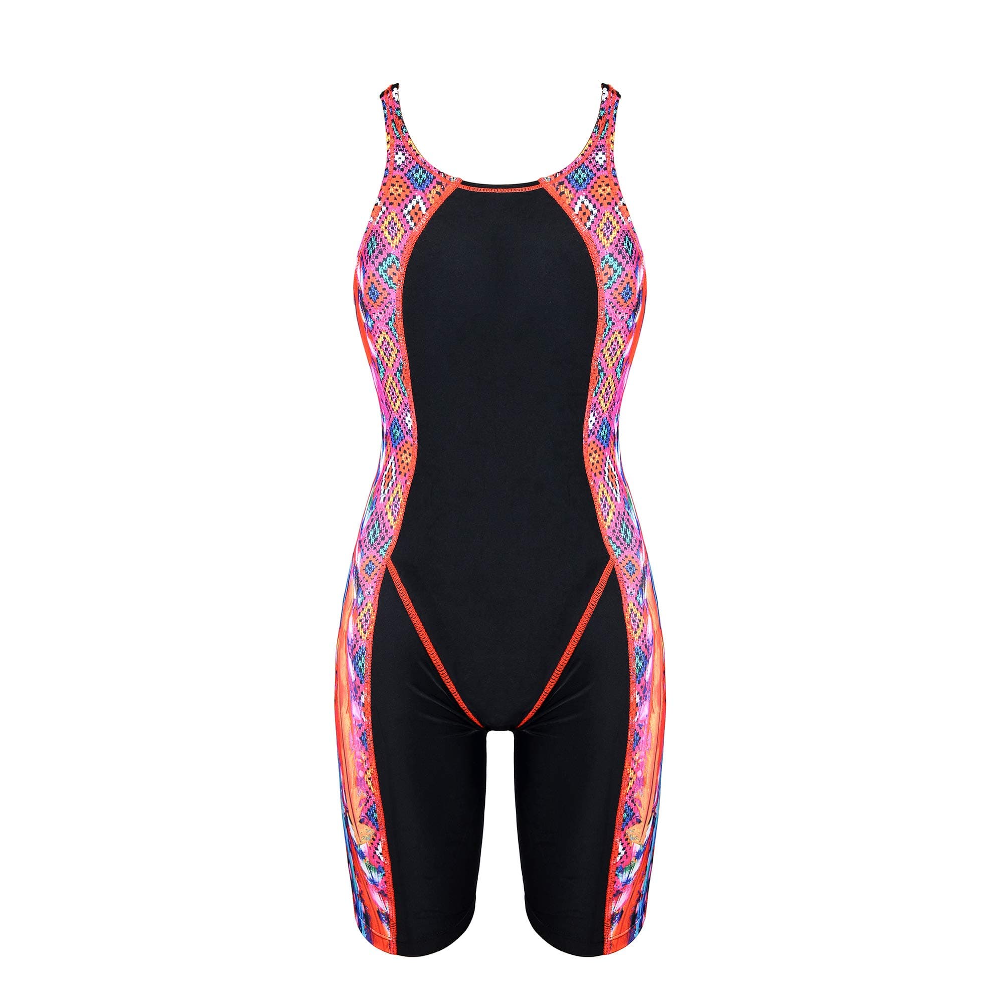 Peacoco Girls' Solid Splice Athletic One-Piece Swimsuits Racerback Competitive Legsuit