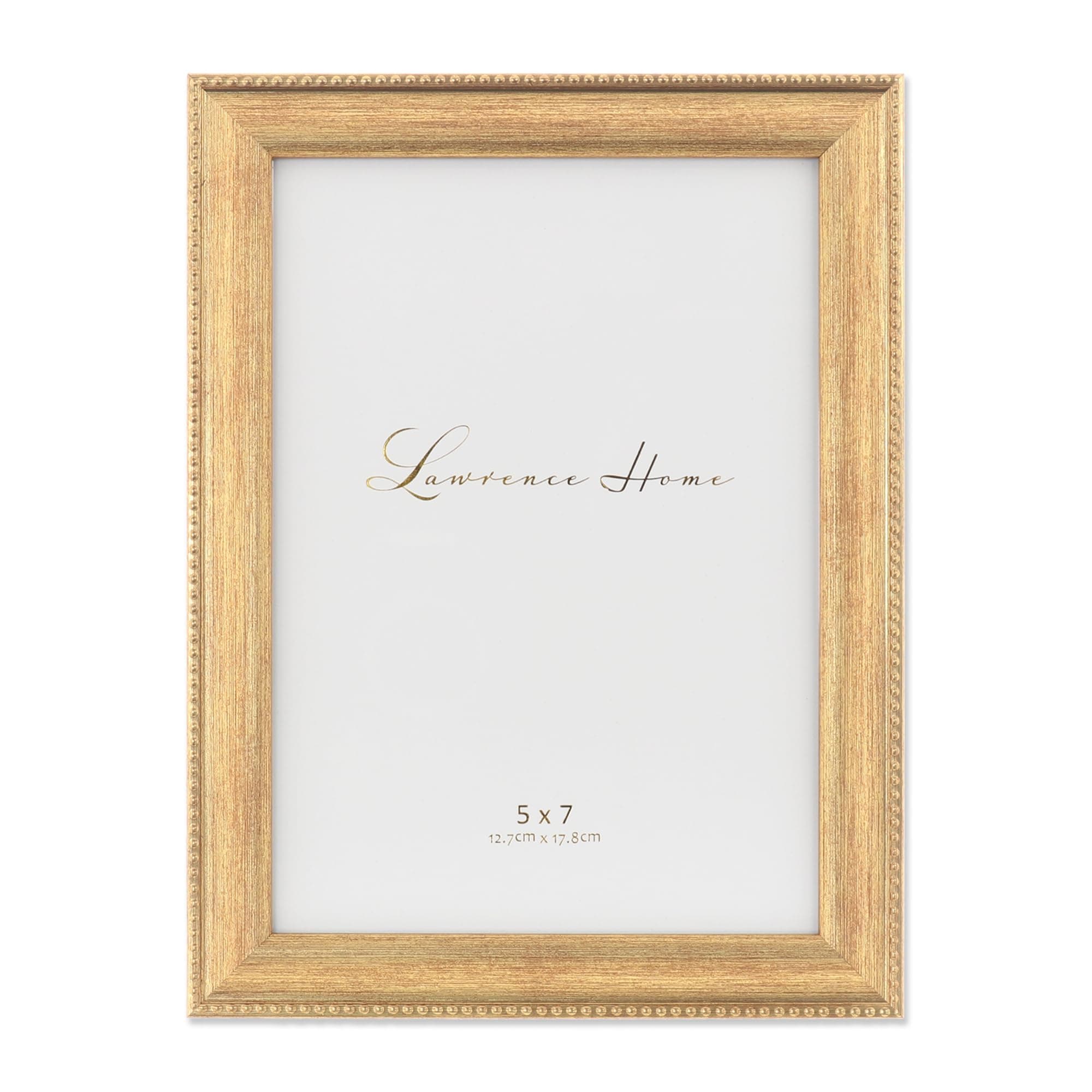 Lawrence Frames Classic Bead Picture Frame, 5x7, Gold
