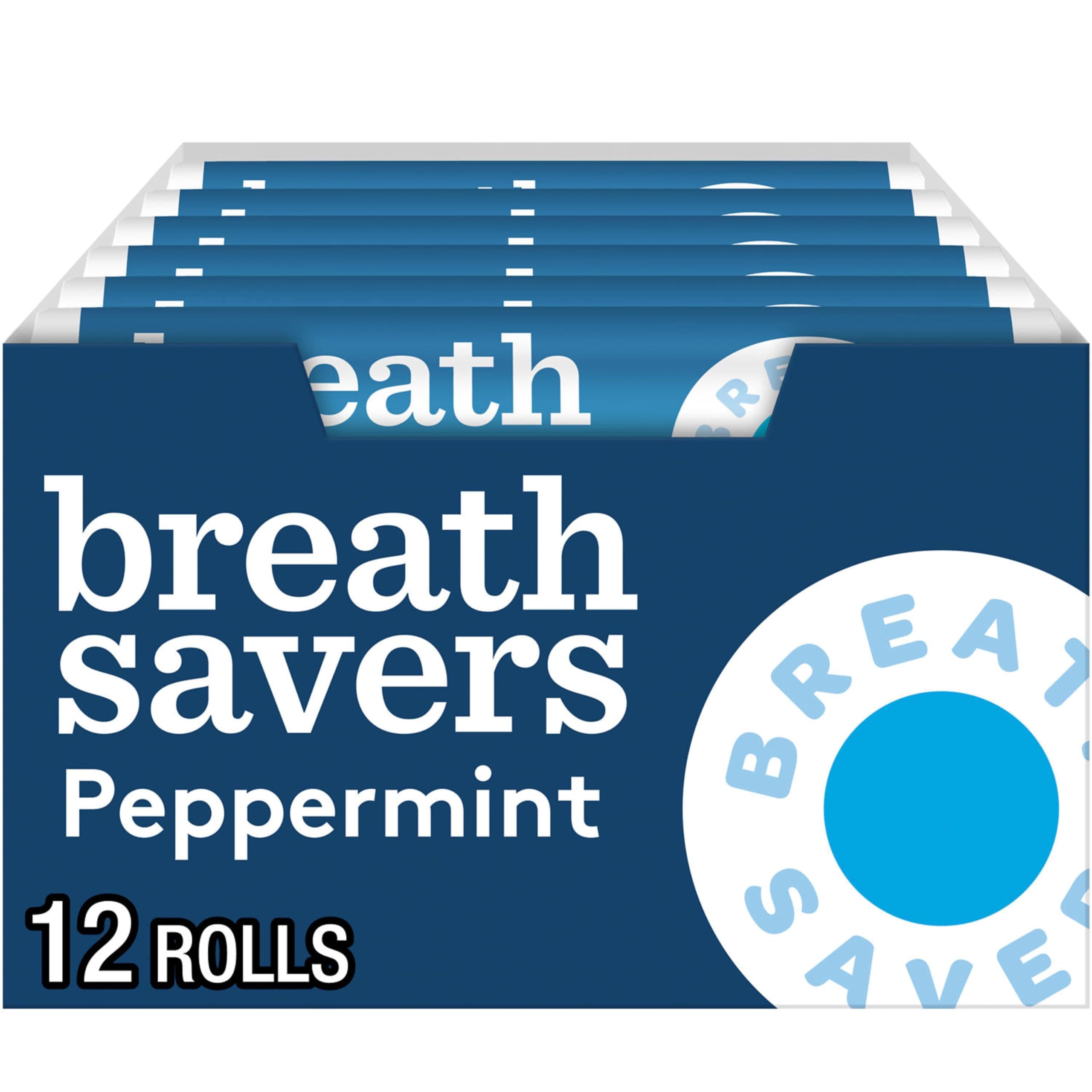 BREATH SAVERS Sugar Free Mints, Peppermint, 0.75 Ounce Roll (Pack of 24)