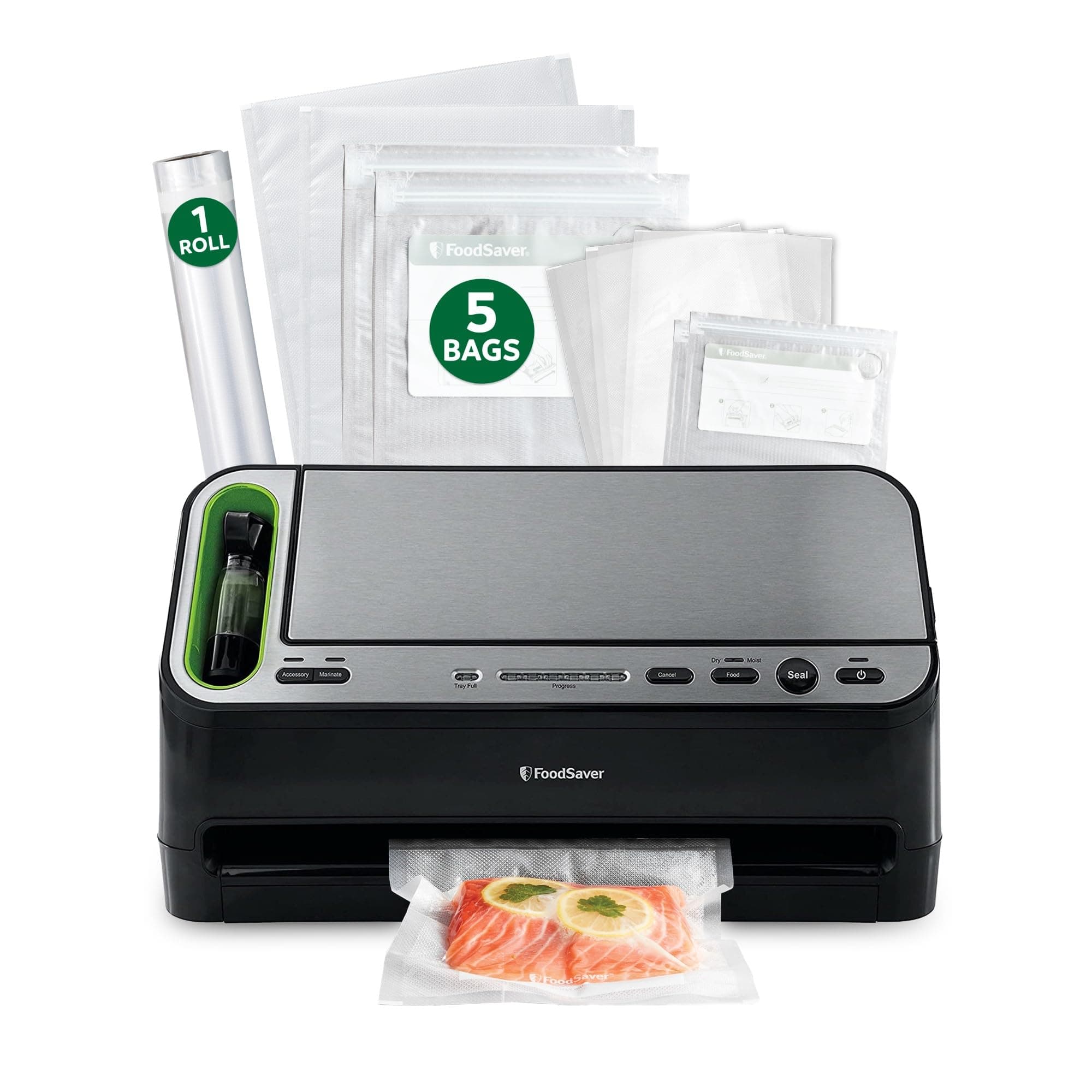 FoodSaver V4400 2-in-1 Vacuum Sealer Machine with Automatic Vacuum Sealer Bag Detection and Starter Kit