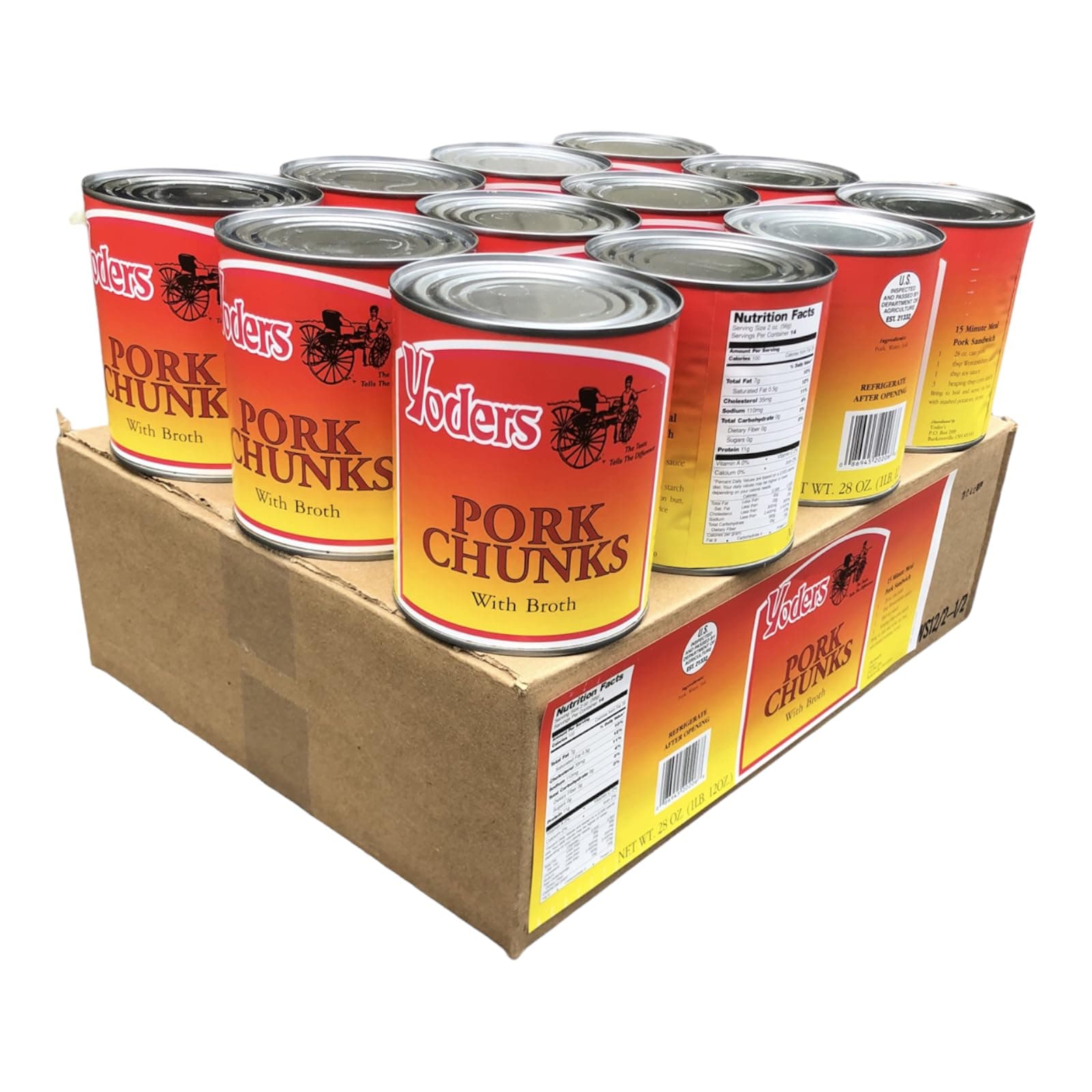 Yoder's Canned Pork Meat Case - 12 Cans