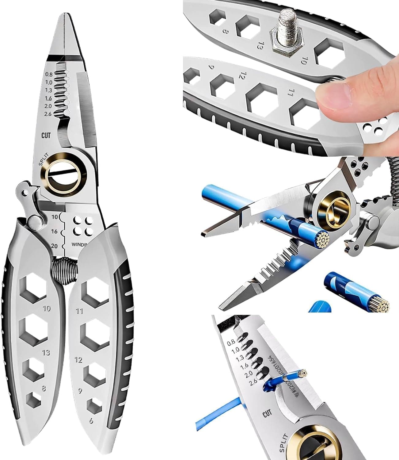 7-Inch Multipurpose Wire Stripper, 2024 New 9 In 1 Strippers And Crimping Tool, Heavy Duty Multi-Purpose Electrical Stripping Tool For Stripping, Cutting, Professional Gift