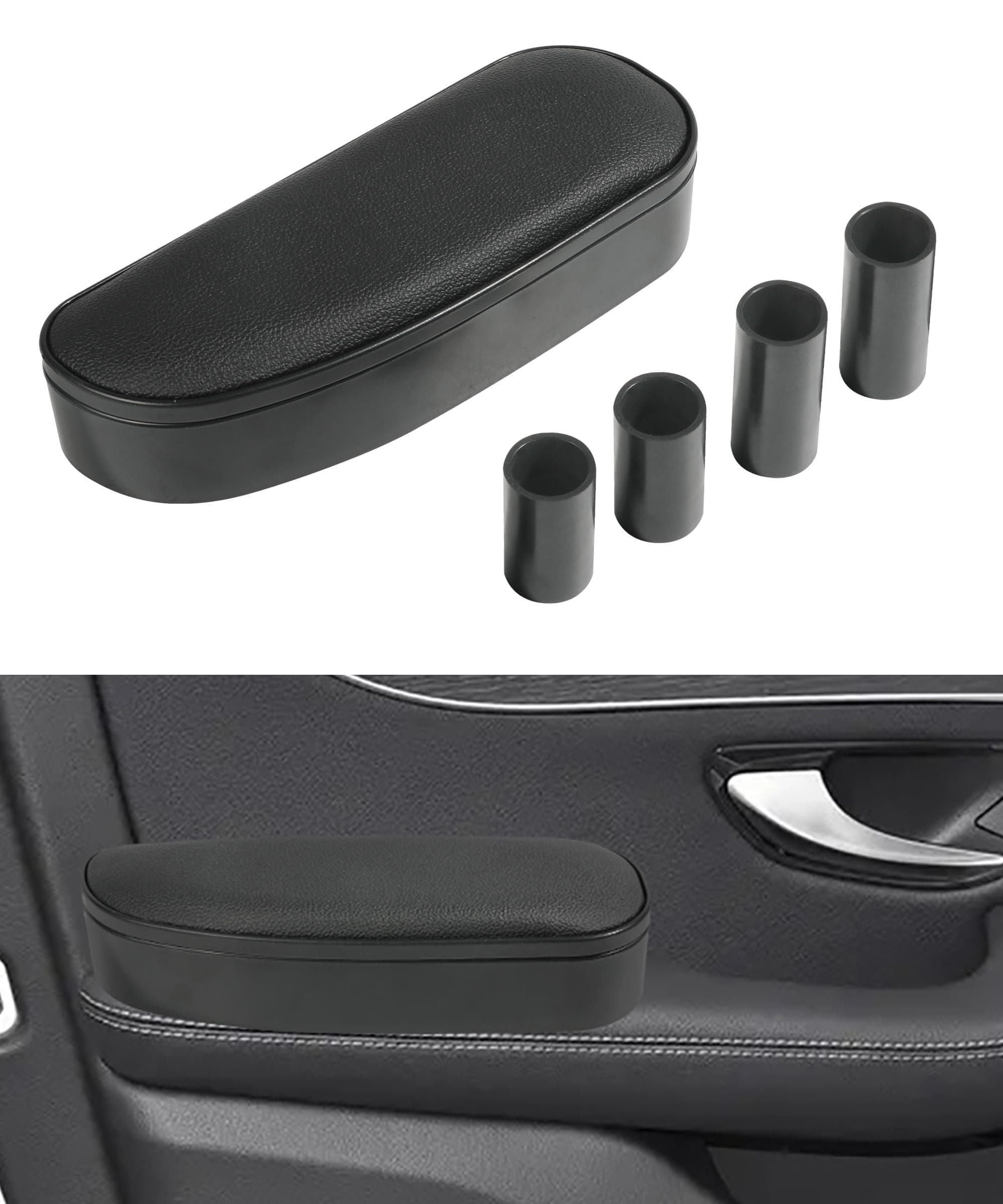 RACOONA Car Armrest,Car Armrest Support Elbow,Car Accessories Adjustable Car Door Arm Support Pad Left Elbow Pad Extender for Elbow Cushion Support,Auto Console Storage Organizer (Black)