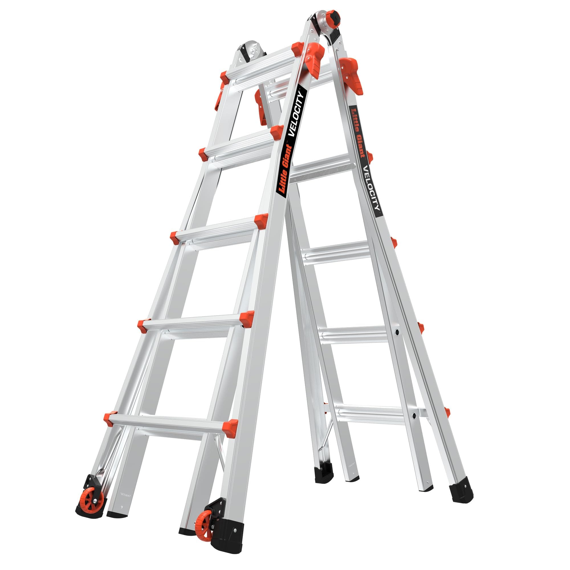 Little Giant Ladder Systems, Velocity with Wheels, M22, 22 Ft, Multi-Position Ladder, Aluminum, Type 1A, 300 lbs Weight Rating, (15422-001)