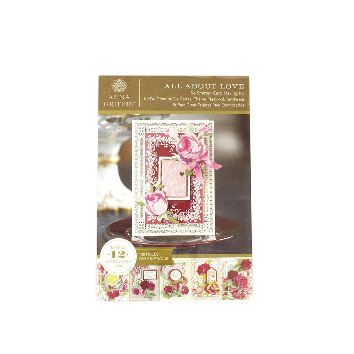 Anna Griffin So Smitten Cardmaking kit, 12.20" L x 7.88" W x 1.26" H, Multi