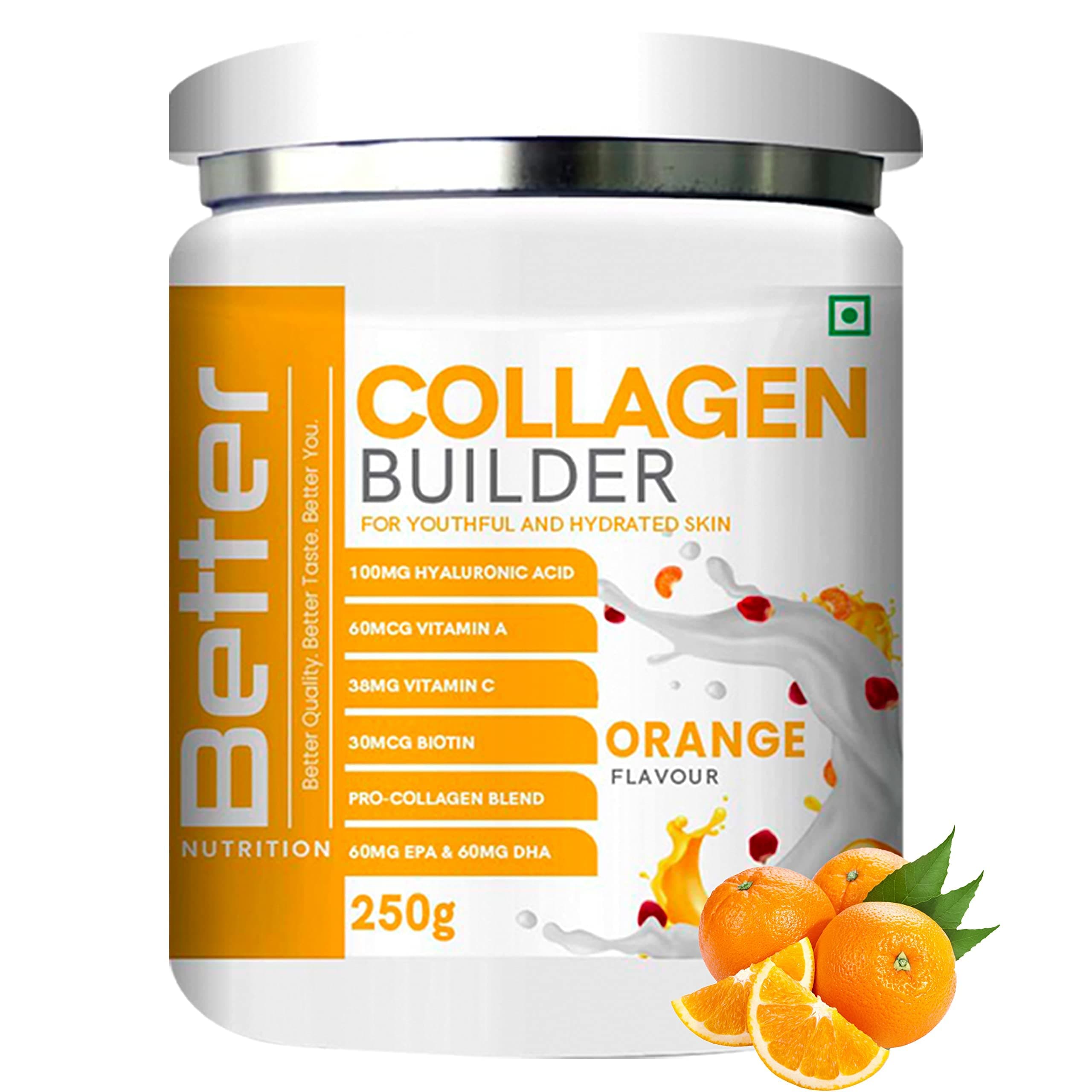 Better Nutrition Plant Based Collagen Builder Supplement Powder For Hydrated Skin & Wrinkle Free- 250 gm (Pack of 1)