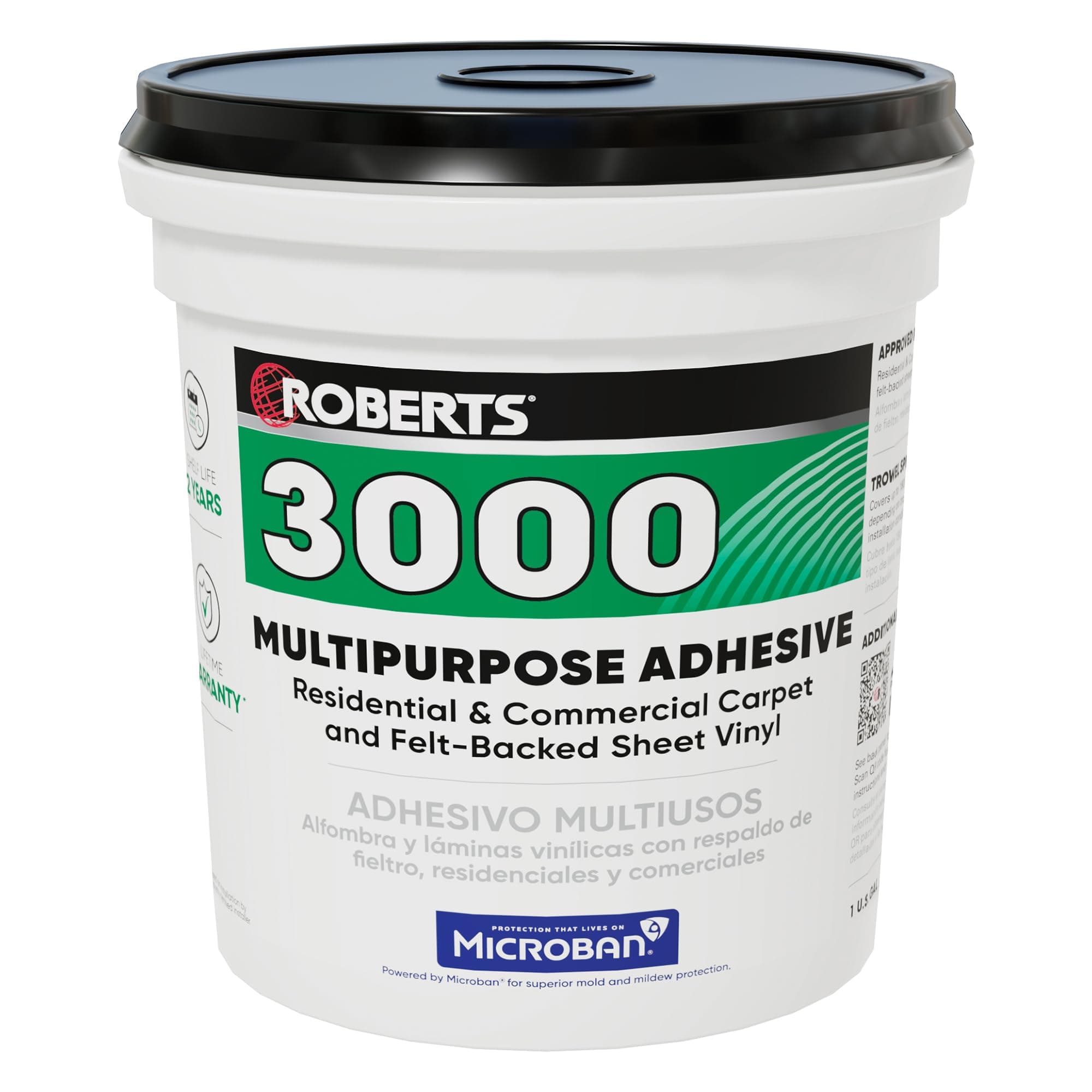 Roberts 3000-1 Vinyl and Carpet Adhesive, White