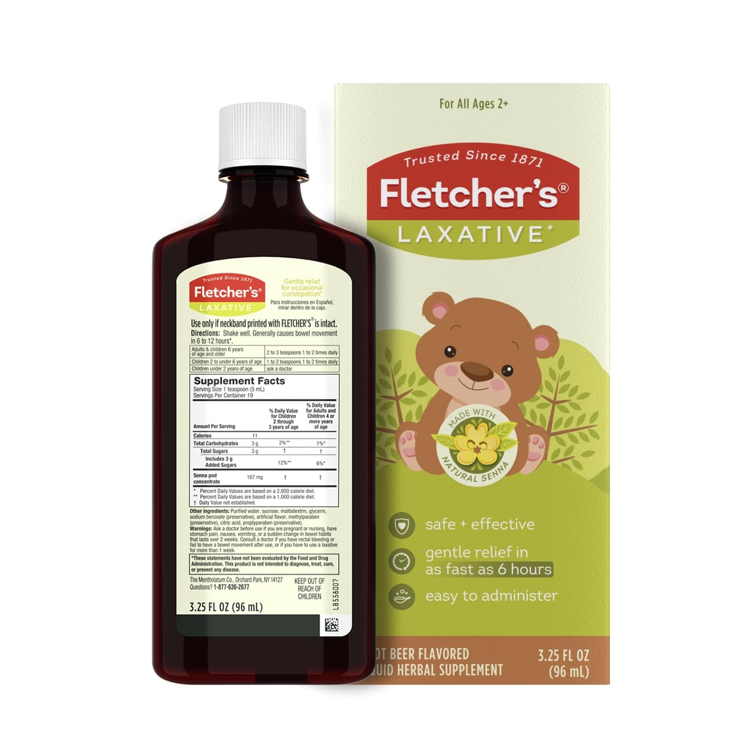 Fletcher's Laxative, Root Beer, 3.25 Ounce