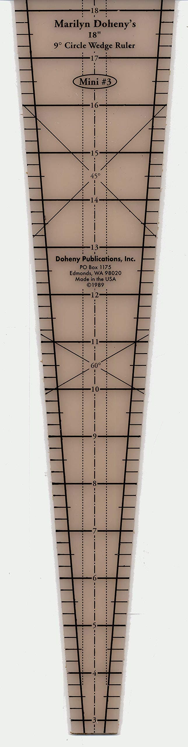 Doheny Publications 9 Degree Wedge Ruler 18in x 3 1/4in