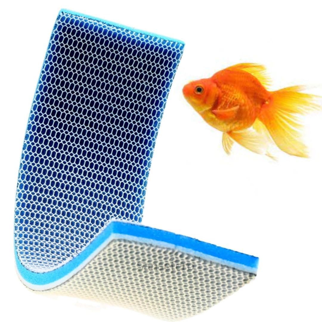 SANSEFERO 8 Layer High Density Filter Cotton Reusable Aquarium Filter Nano Gel Free Aquarium Filter Pad for Fish Tank with Cuttable for Aquarium/Pond Filteration (50 X 11 Cm) 8D Random Colour