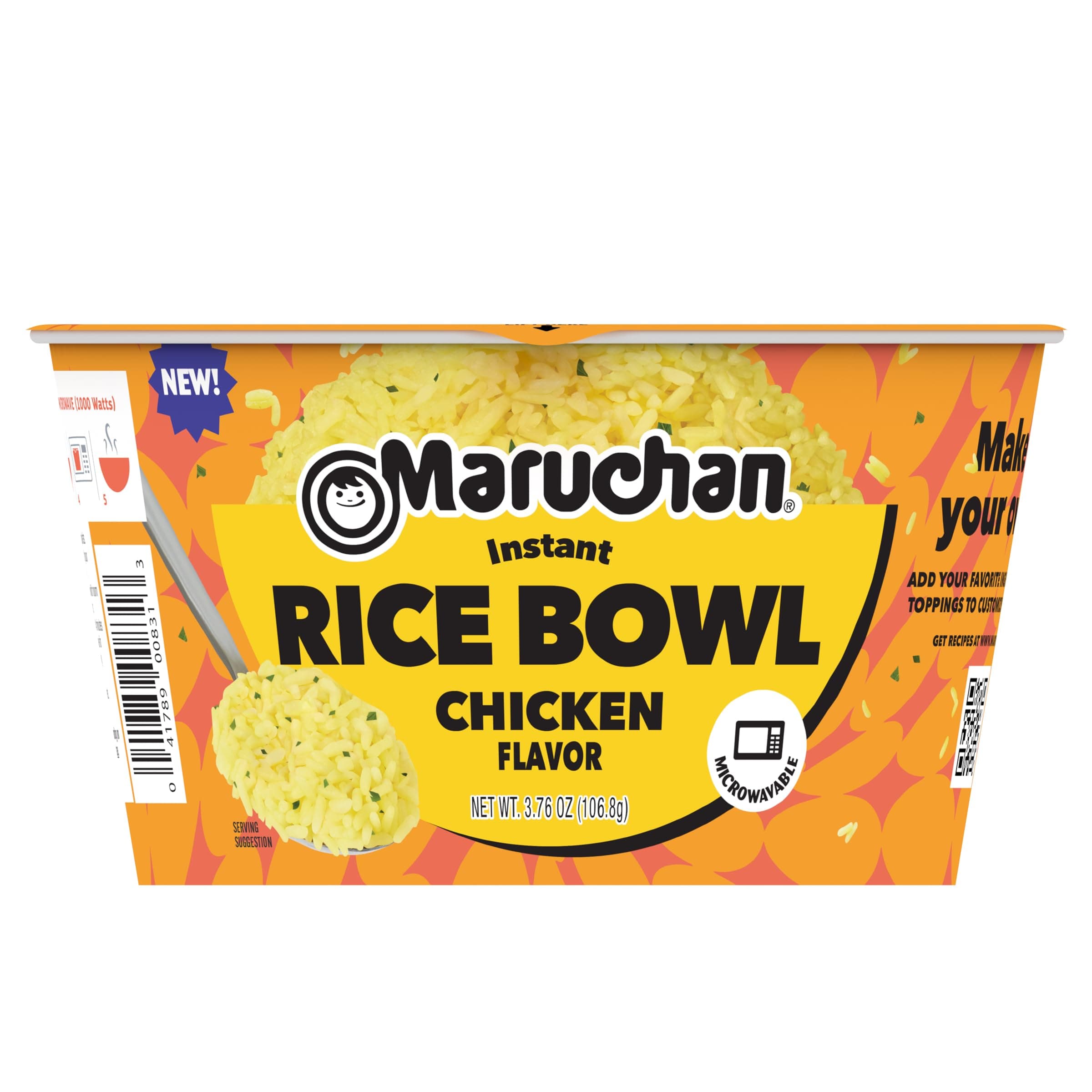 Maruchan Microwavable Chicken Rice Bowl, Instant Rice, 3.76 Oz, 6 Count