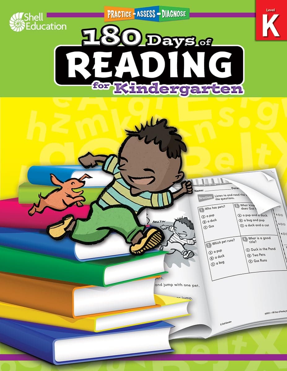 180 Days™: Reading for Kindergarten Practice Workbook for Classroom and Home, Cool and Fun Practice Created by Teachers