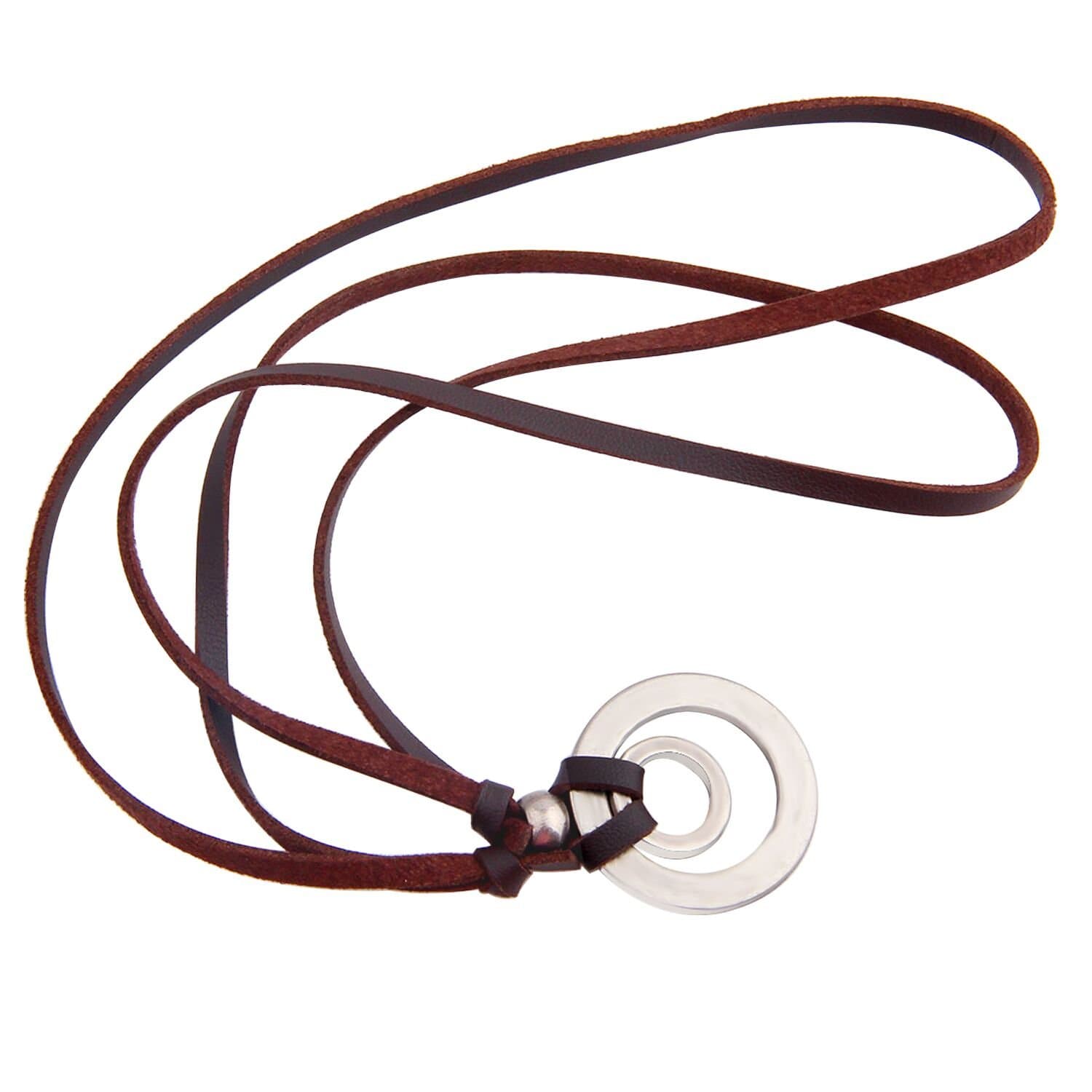 Eyeglass Holder Necklace O Ring Adjustable Leather Strap Necklace