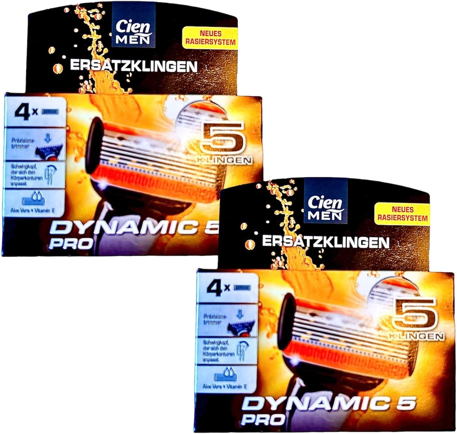 Cien Men Lidl Replacement Blades Dynamic 5 Lidl Razor Blades - 2 x 4 Pieces (Pack of 2)