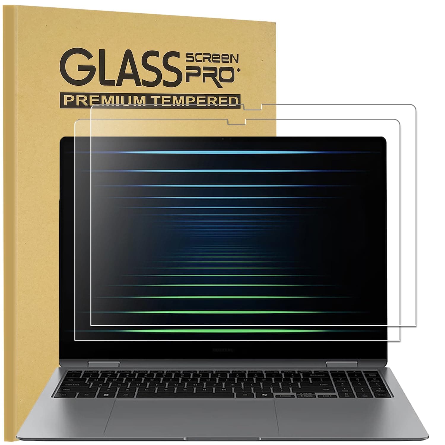 2-Pack Tempered Glass Designed for 16" Samsung Galaxy Book 5 Pro 360 / Galaxy Book 5 Ultra/Galaxy Book 5 Pro 16 inch Screen Protector (16 inch), 9H Hardness, Scratch Resistant