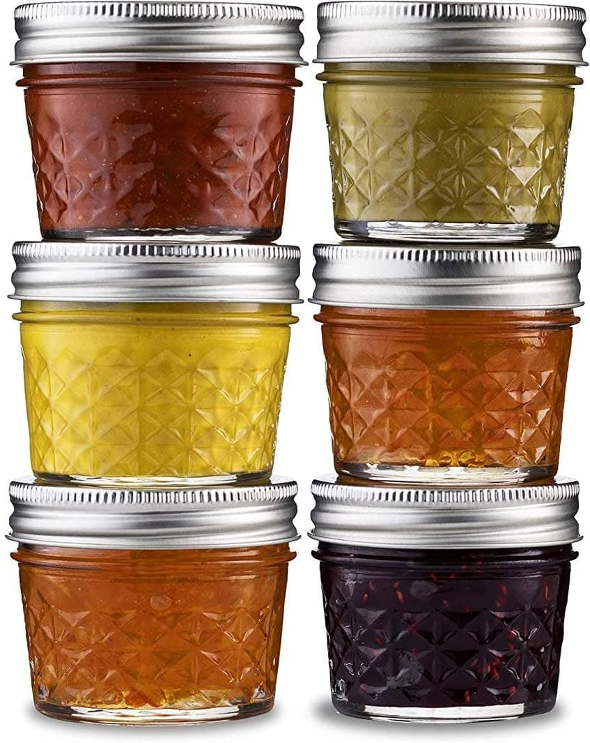 Ash & Roh® - Clear Glass Jar And Container With Air Tight Lid Storage of Spices and Dry Fruit (100 ML BABY JAR, 6)