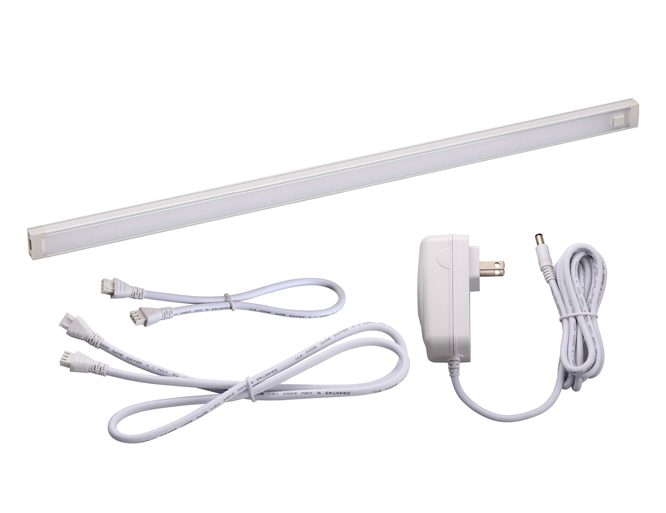 BLACK+DECKER LEDUC24-1WK Dimmable Linkable LED Shop Light with Motion Sensor and Magnetic Option, 10.5W, 780 Lumens, 4000K, 24", Cool White, Warm