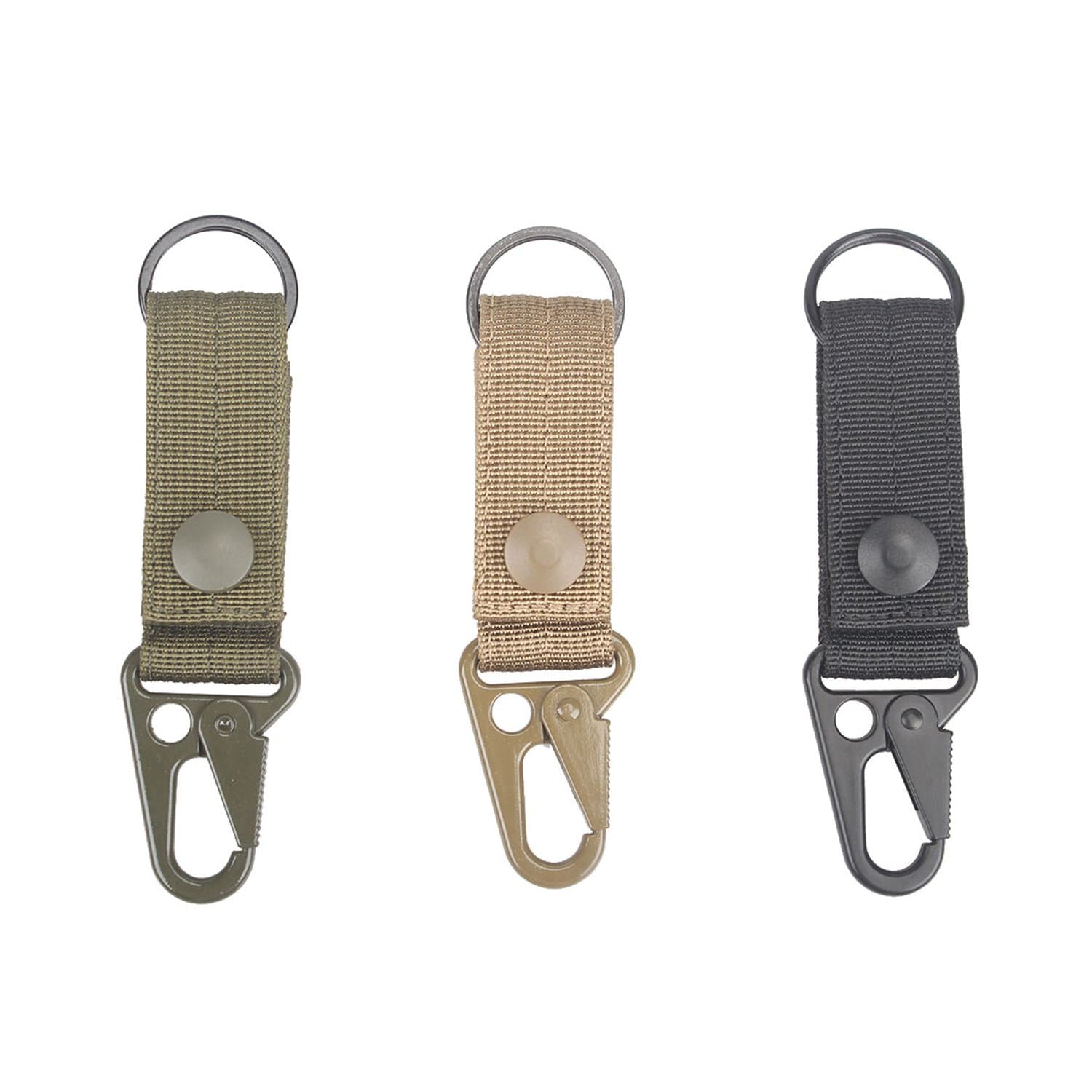 XTACER Tactical Molle Key Ring Gear Key Keeper Keychain Snap Secure (Pack of 3)