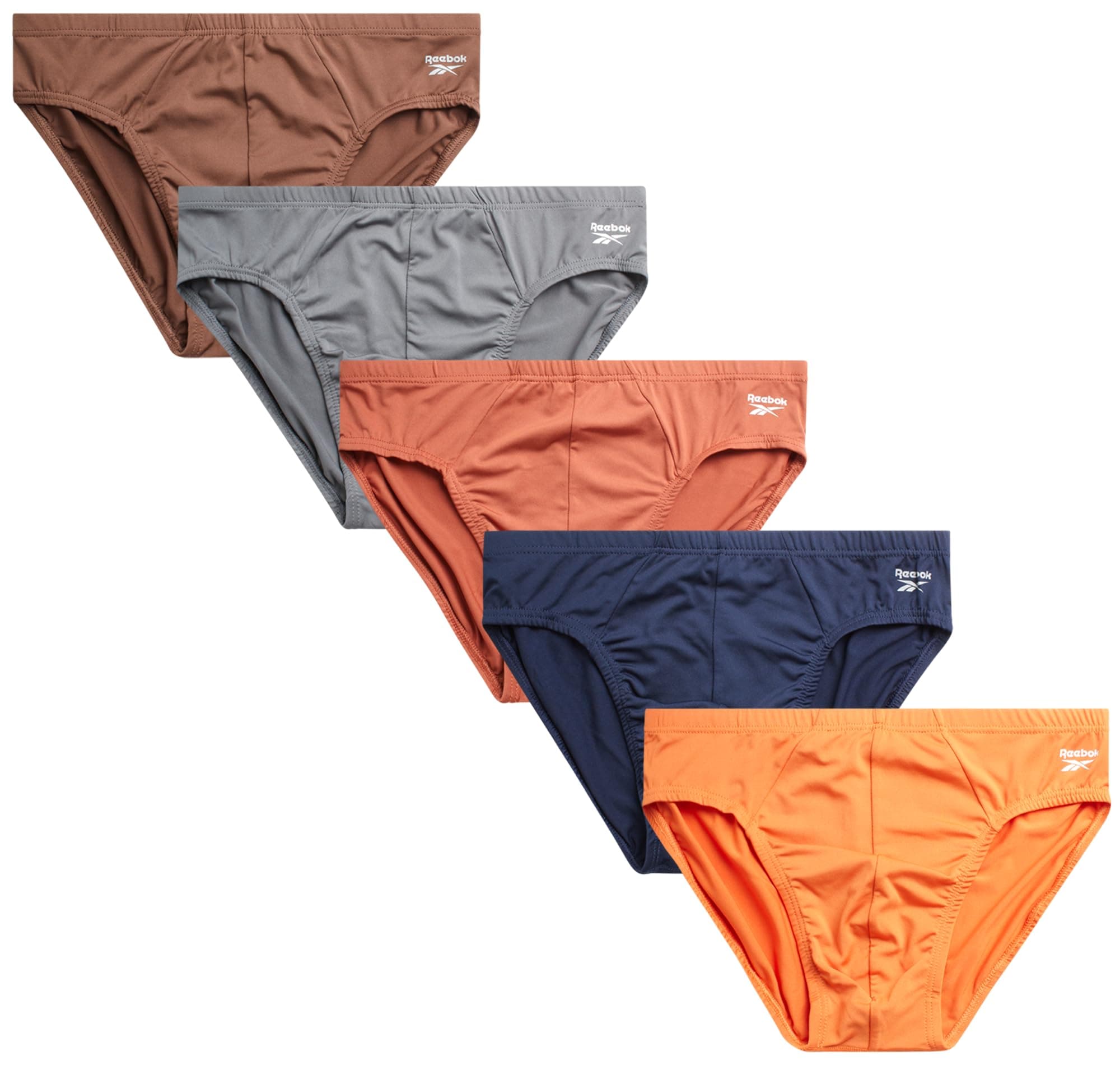 ReebokMen's Underwear - Quick Dry Performance Low Rise Briefs (5 Pack)