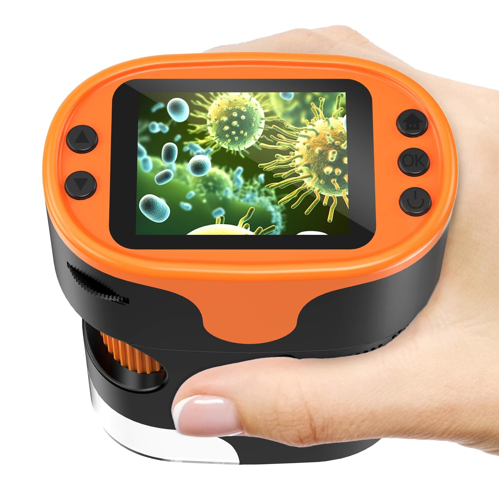 BEBANG 1000X Handheld Digital Microscope for Kids - 4K 2.0" Screen, Rechargeable Mini Labster Portable Pocket Scope, Includes Slides Kit - Science Gadget Edu Gift for Children Ages 4-12