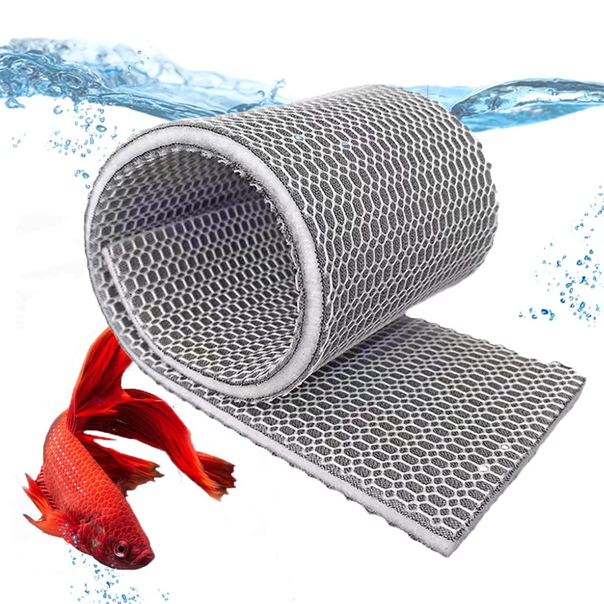 ANTOLE Aquarium Filter Media,8D 7Layers Fish Tank Filter Sponge No Glue Foam Biochemical Cotton Professional Aquarium Filtration Accessories