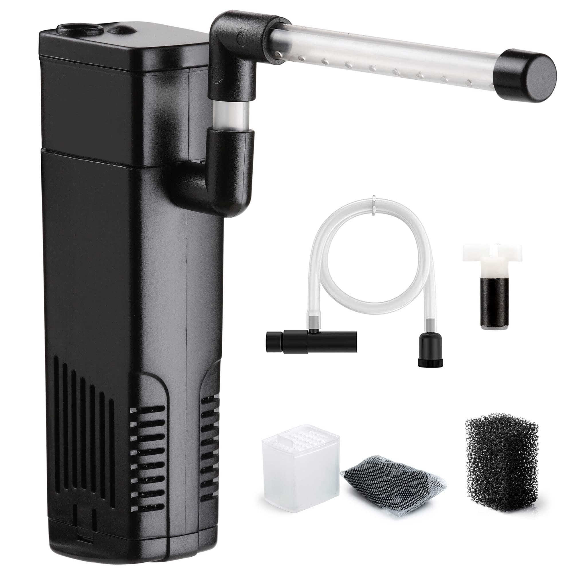 NICREWFish Tank Filter, Internal Aquarium Filter for Small Tank, Coldwater or Tropical Aquariums, 20-40L Black