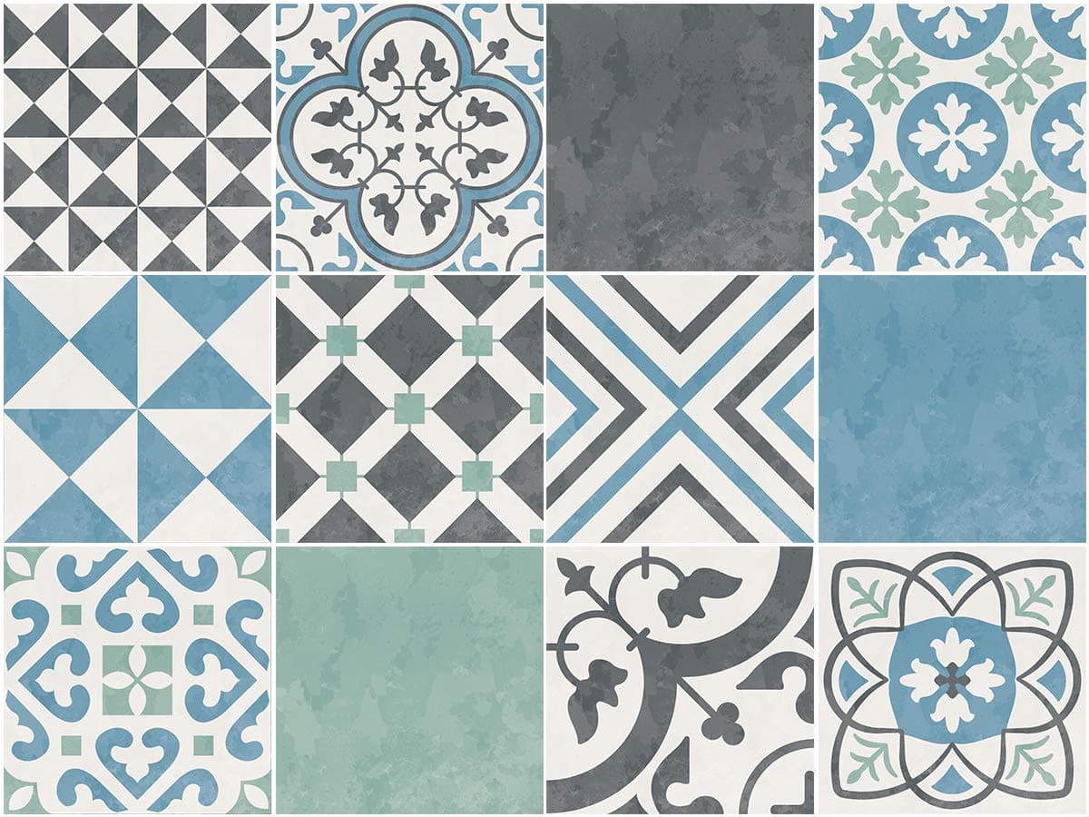 Sirface Portuguese Pastel Tile Decals - Tile Stickers Set for Kitchen and Bathroom - PACK OF 24 - Different (4x4 inches | 10x10 cm)