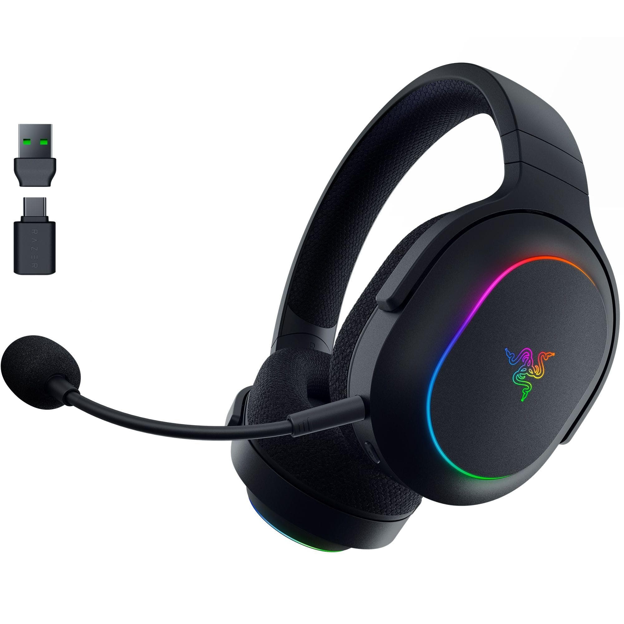 Barracuda X Chroma Wireless Gaming Headset: 2.4GHz Wireless & Bluetooth - Lightweight - Chroma RGB - 40mm Drivers - Cardioid Mic - 70 Hr Battery - for PC, Mac, PS5, Switch 2, Smartphone - Black