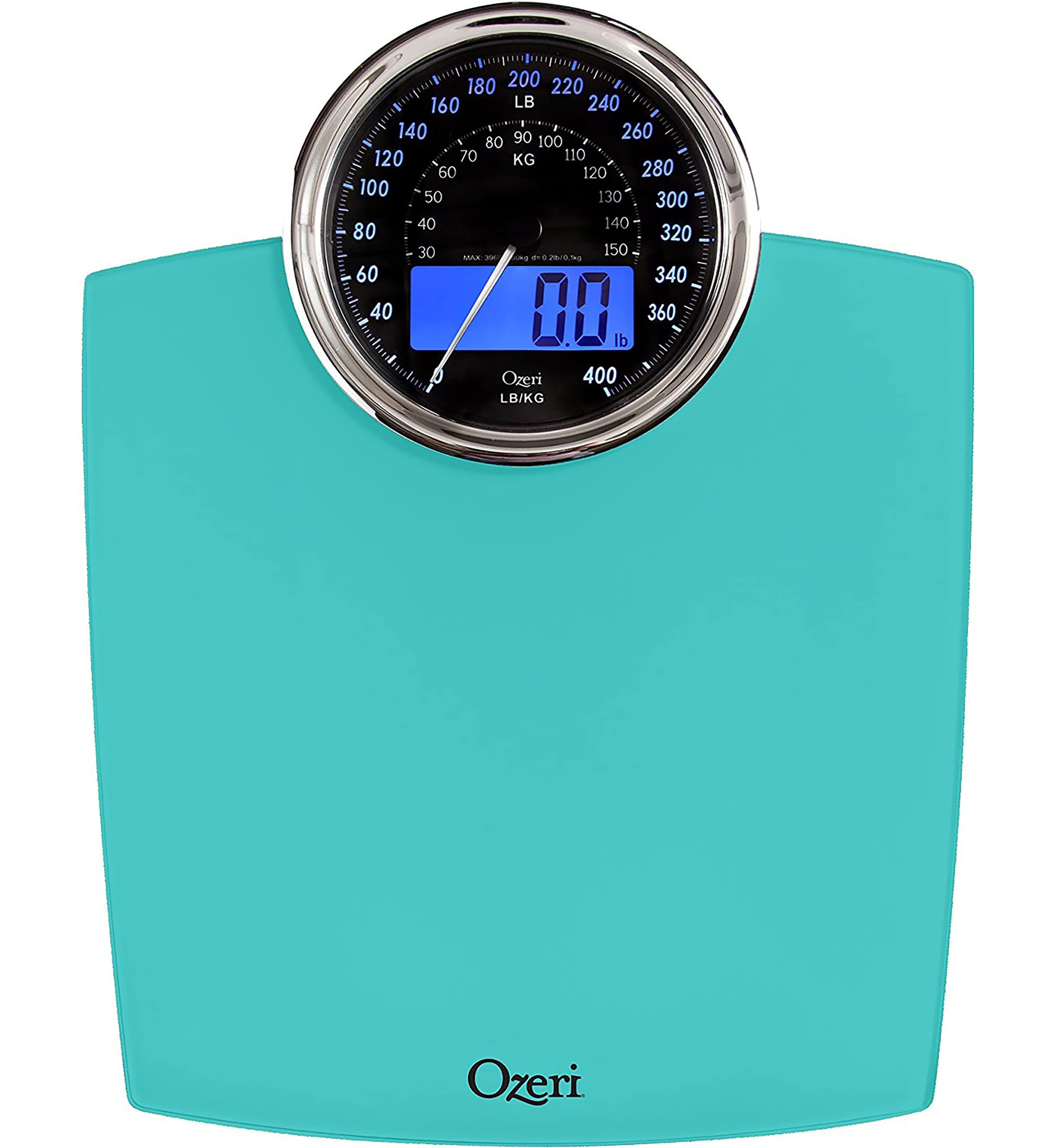 Ozeri Rev 400 lbs Weight Scale with Electro-Mechanical Weight Dial and 50 gram Bath Scale Sensors (0.1 lbs / 0.05 kg)