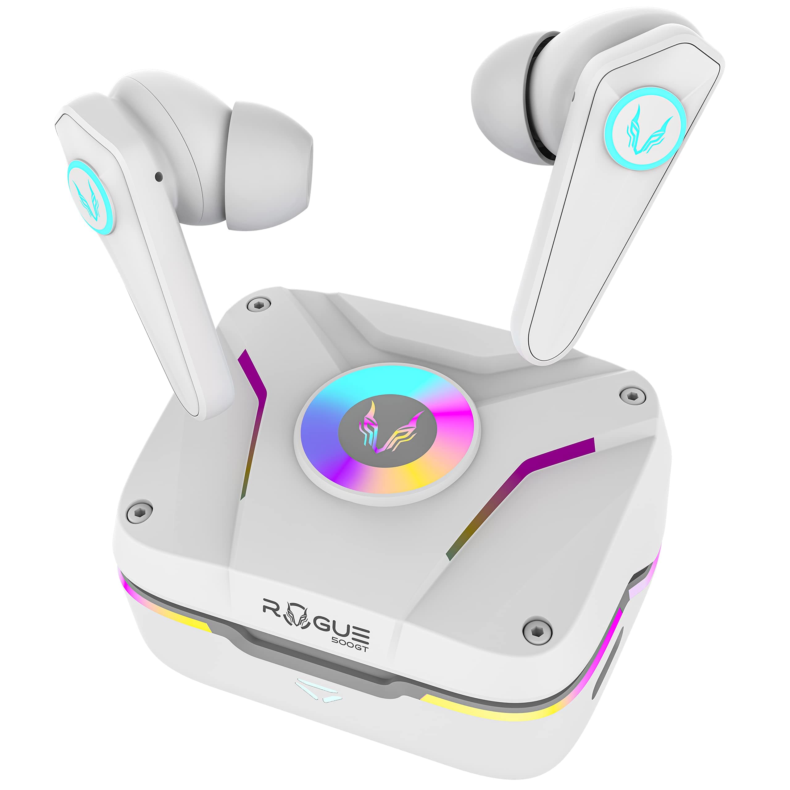 TAGG Rogue 500GT Gaming True Wireless in Ear Earbuds | 42ms Ultra Low Latency | 9 Pulse Lighting Modes, 4 Mics ENC | Type-C Fast Charge | in-Built Gaming Mode & BassX Mode | White