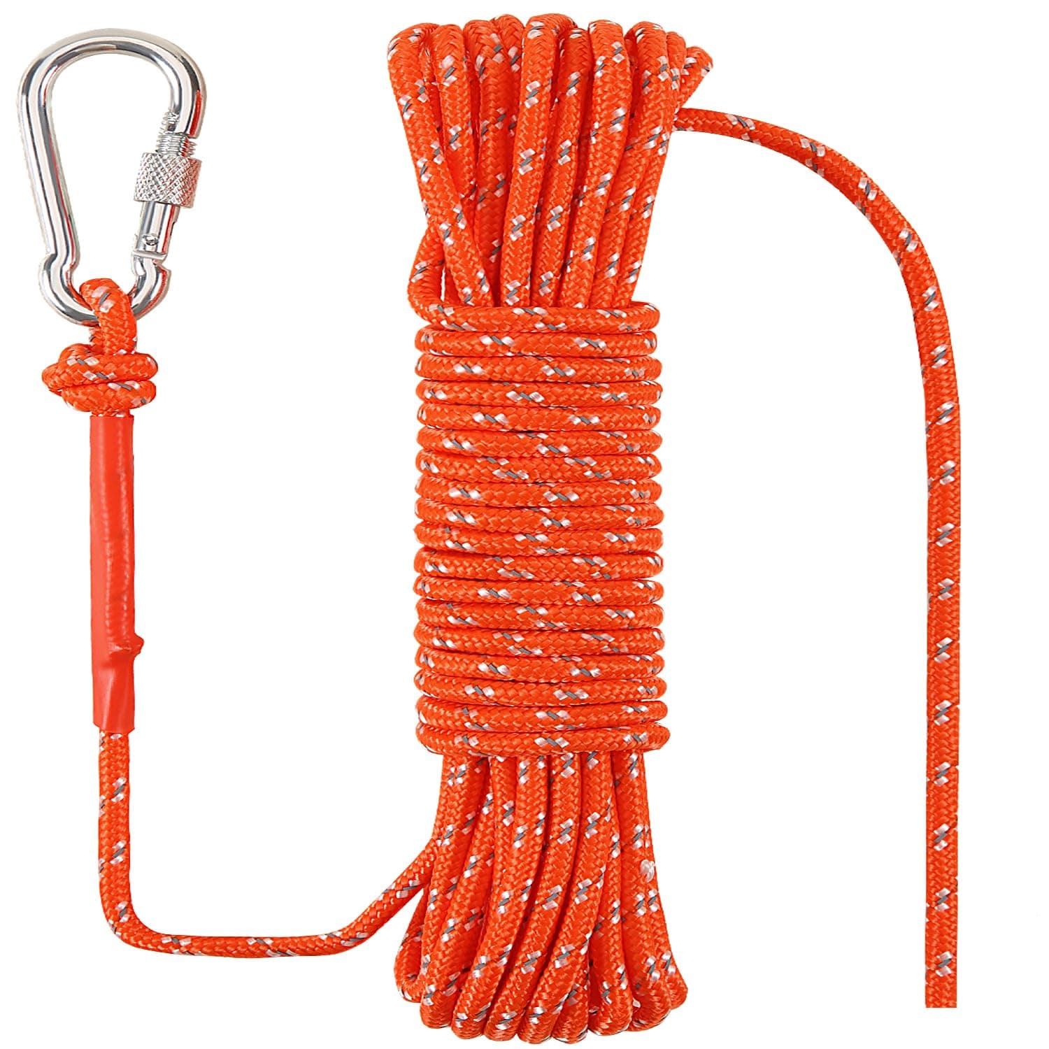 1/4 in (6mm) x 32 Ft (10Meter) Marine Floating Rope for Boating, Fishing, Rafting, Camping, Hiking, Hunting, Anchor, Mooring, Dock Lines, Kayak, Canoe, Rescuing Reflective Orange