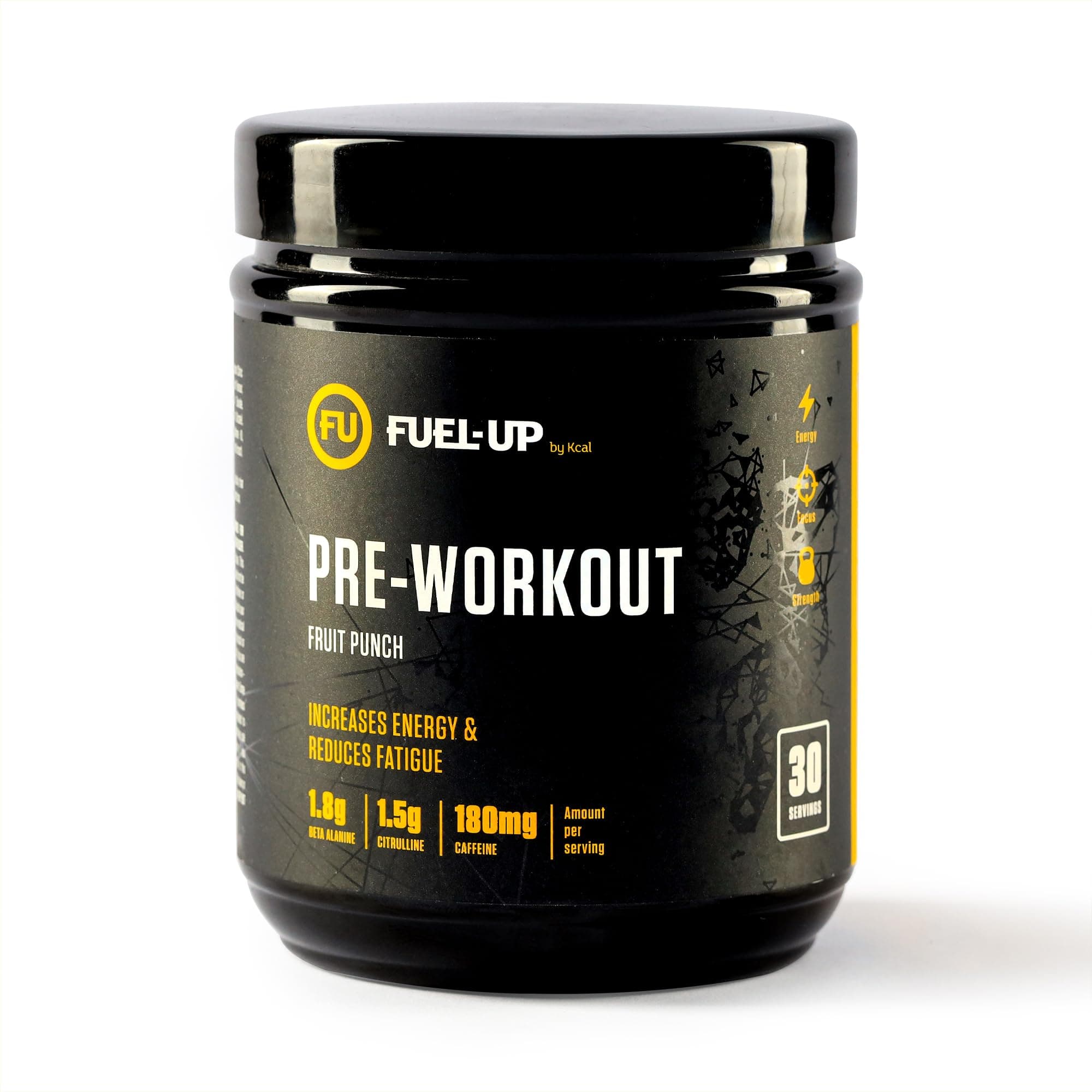 Pre-Workout Supplement for Energy, Focus & Endurance | Fruit Punch Flavor | 1.8g Beta Alanine, 1.5g Citrulline, 180mg Caffeine | 30 Servings (300g) | FU Fuel-Up by Kcal