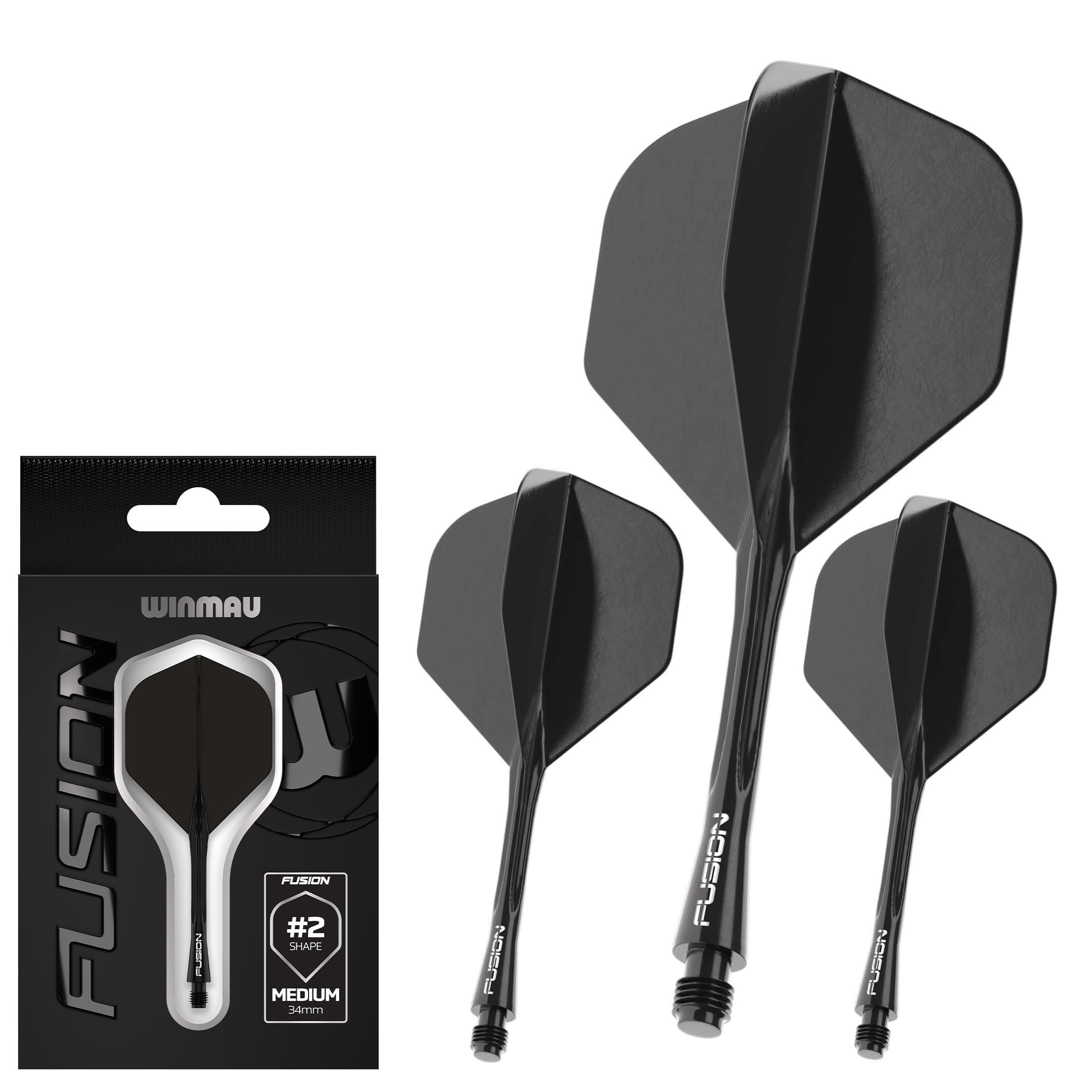 WINMAU Fusion Intergrated Dart Flight and Shaft System - 1 set per pack (3 flights and shafts in total)
