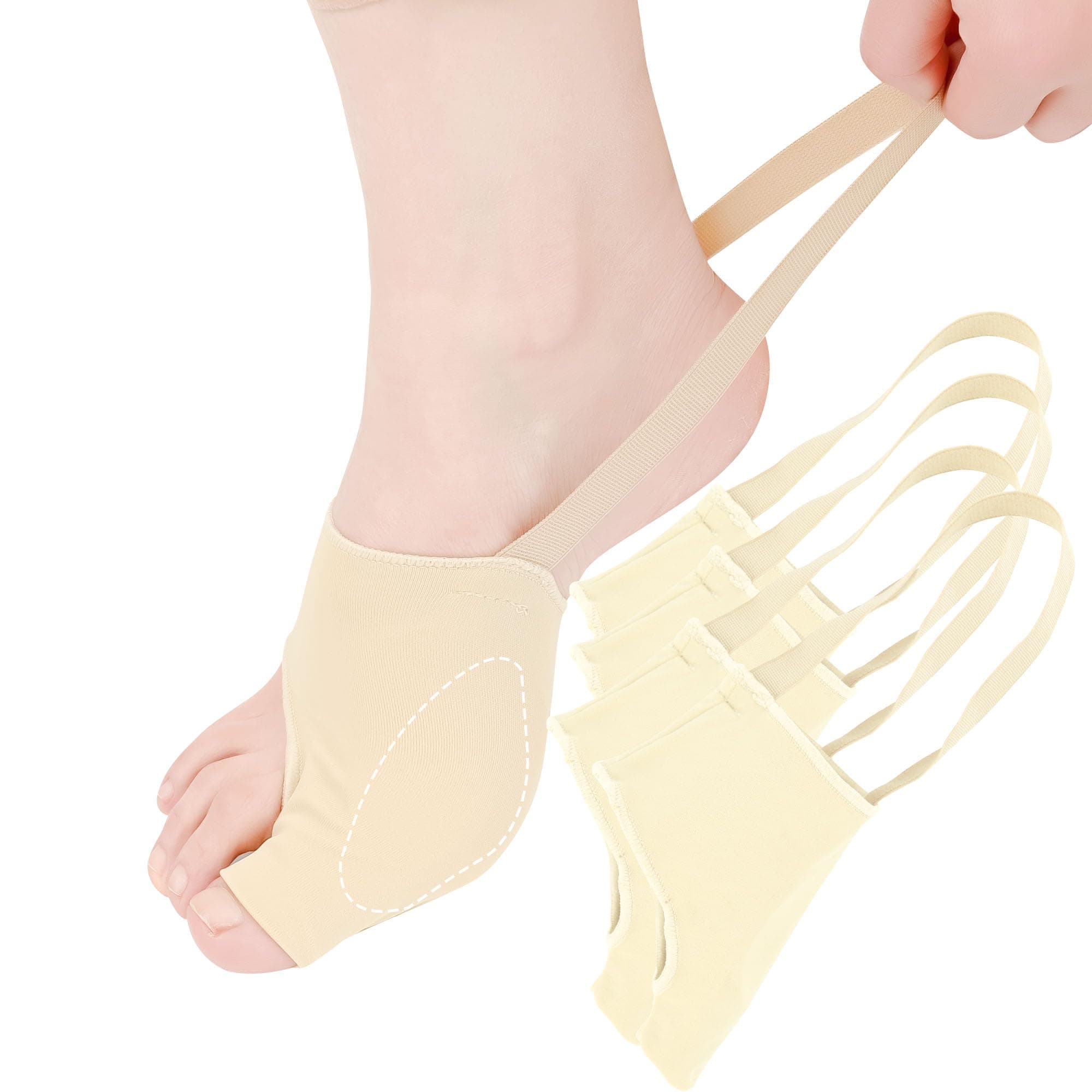 Bunion Corrector Sleeves Thin Bunions Relief Socks with Gel Bunion Protector DYKOOK Bunions Brace with Non-Slip Elastic Heel Strap and Pain Ease from Hallux Valgus,Blisters,Friction(S)