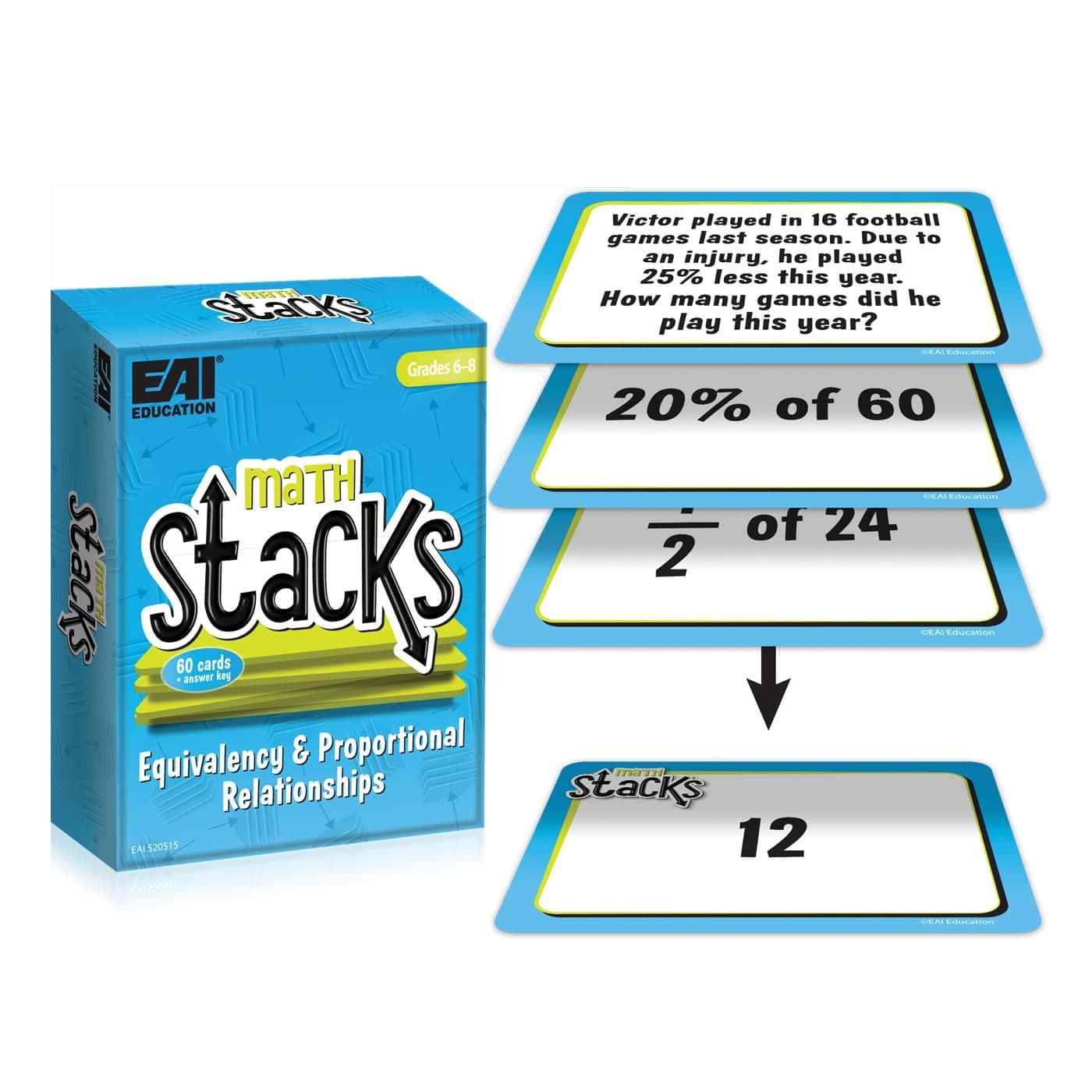 Math Stacks Equivalency & Proportional Relationships Game: Grades 6-8