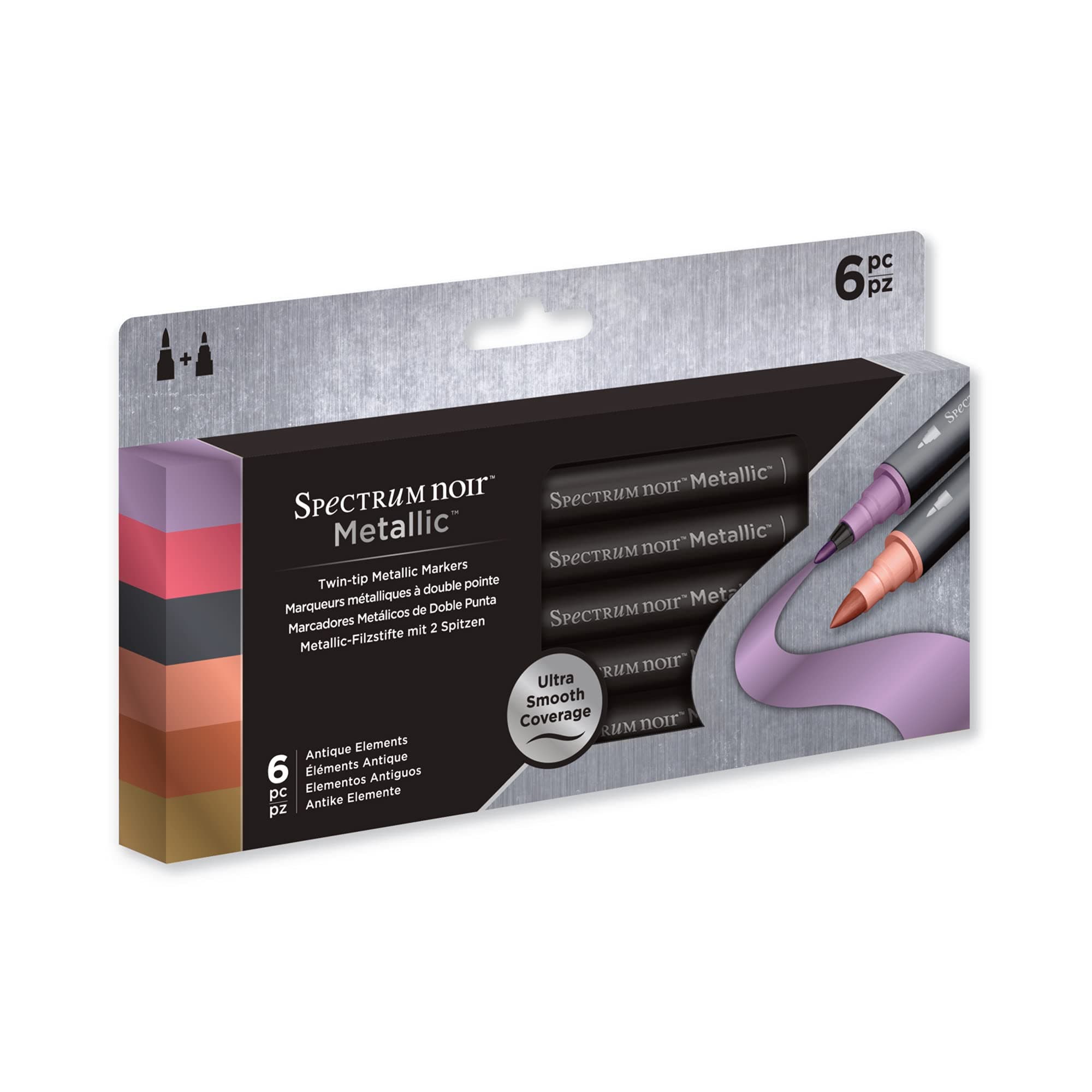 Spectrum NoirMetallic Markers 6 Pack-Antique Elements, us:one size, Multi
