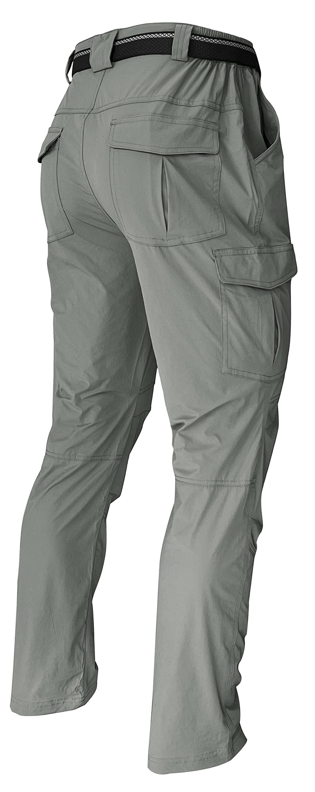 WENRONSTAMen's Hiking Work Cargo Pants Quick-Dry Lightweight Waterproof 6 Pockets Outdoor Mountain Fishing Camping Pants