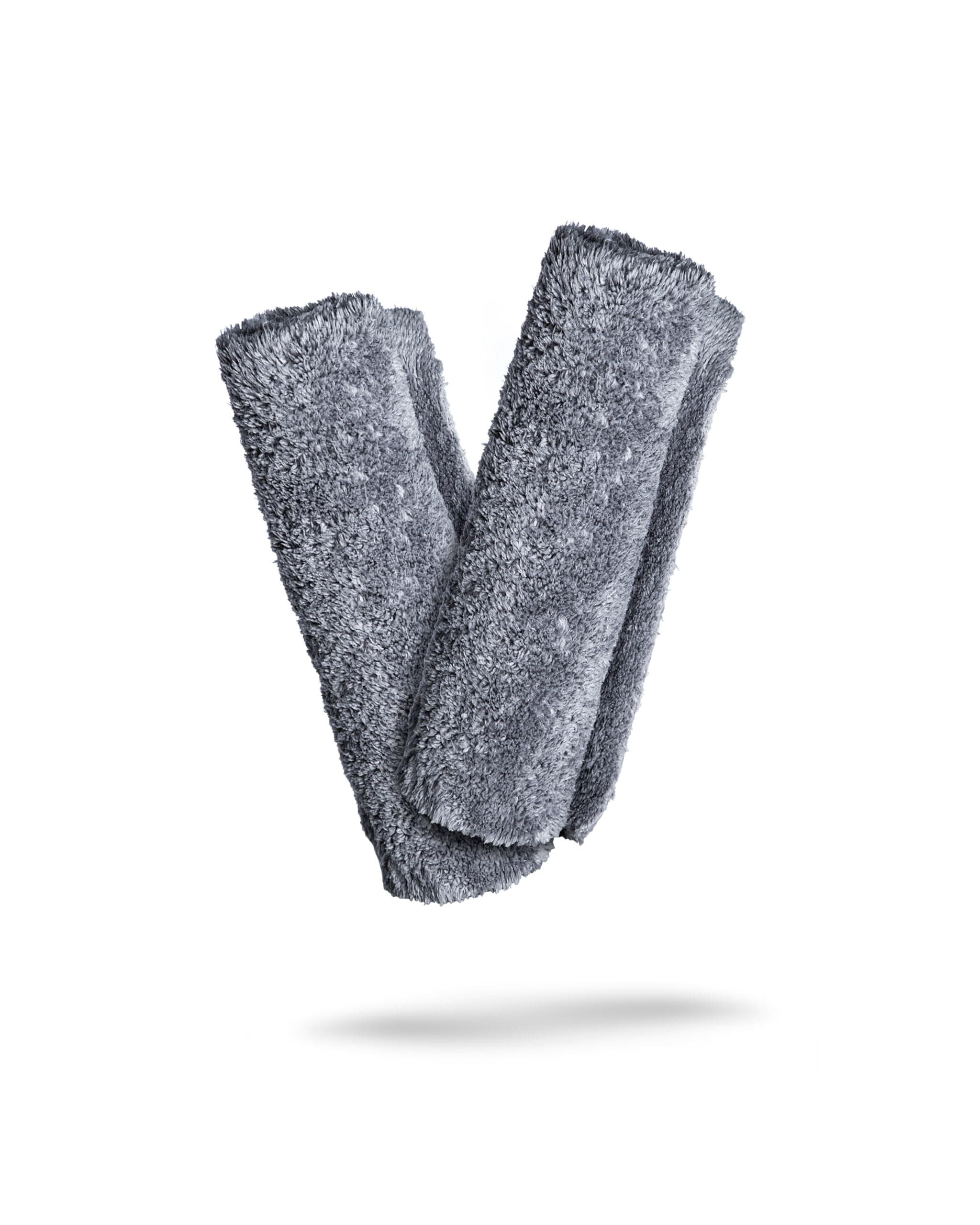 Adam's Borderless Grey Microfiber Towel (2pk) - Premium Ultra Soft Car Detailng Towel Cloths, 480gsm - Safe for Car Wash, Home Cleaning & Pet Drying Cloths (16 Inch x 16 Inch)