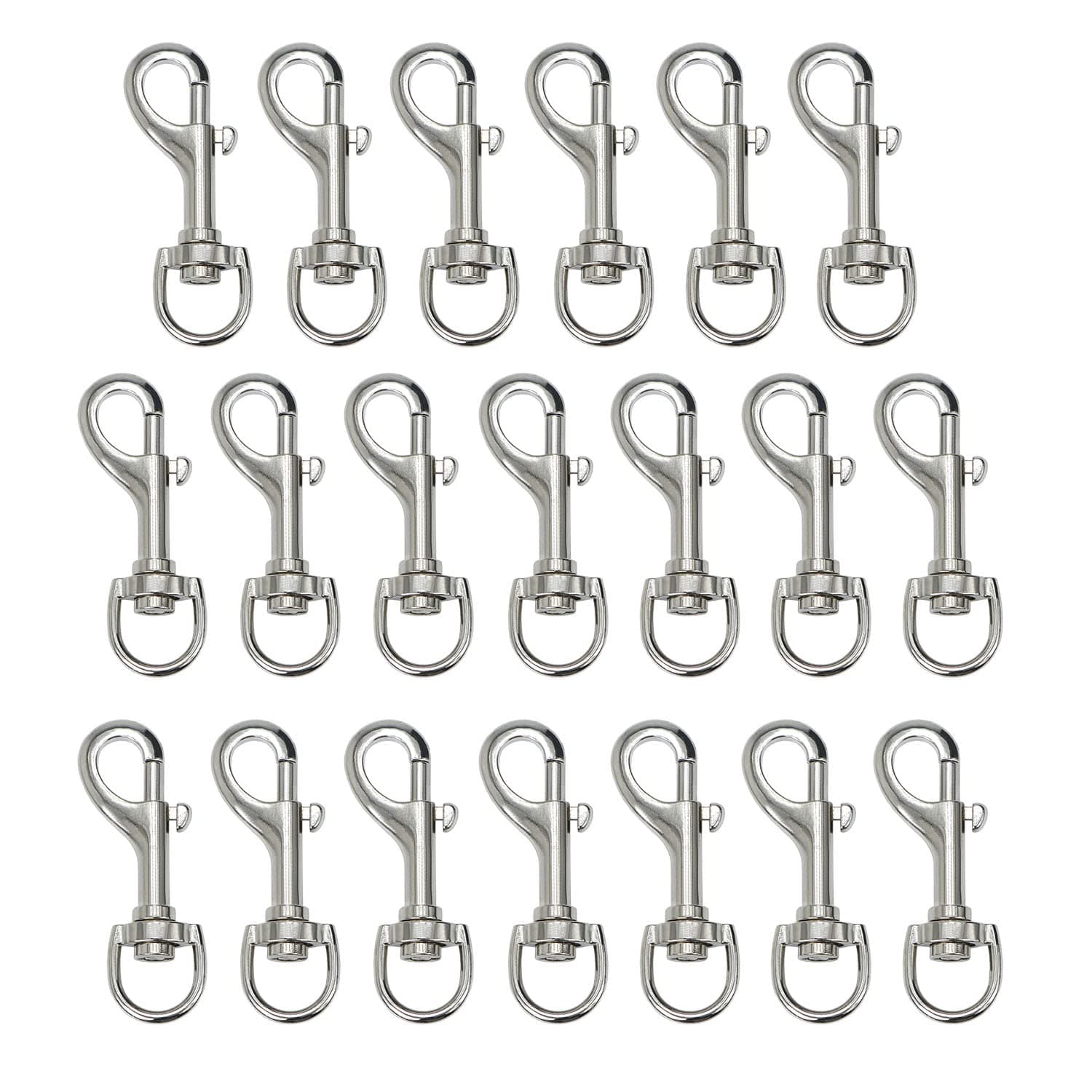 Heavy Duty Swivel Snap Hooks Pet Buckle Trigger Clip Clasp for Linking Dog Leash Collar Key Chain Clothlines (2-3/4" (7cm), 20 Pack)