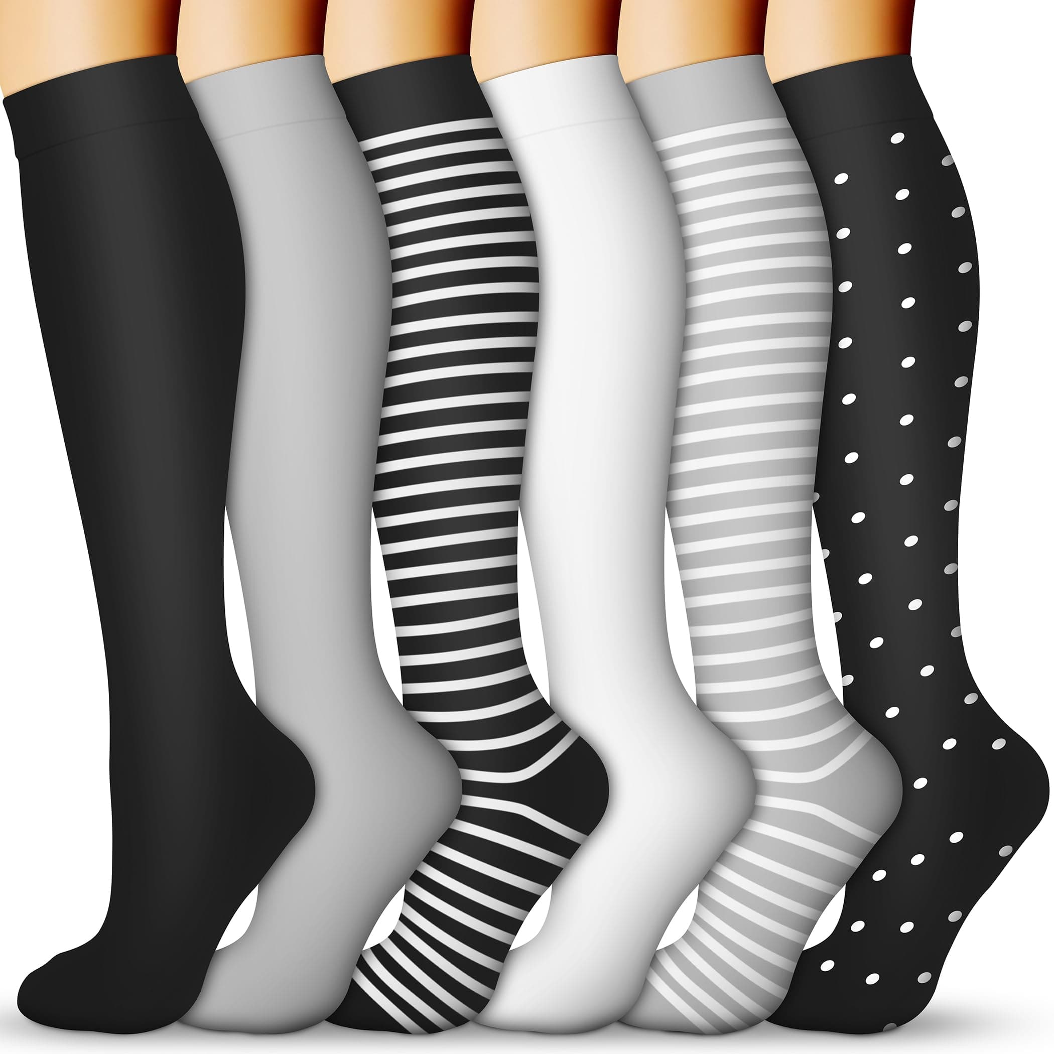 Compression Socks for Women & Men 15-20 mmHg, Best Medical, Nursing, for Running, Athletic, Edema, Diabetic, Travel