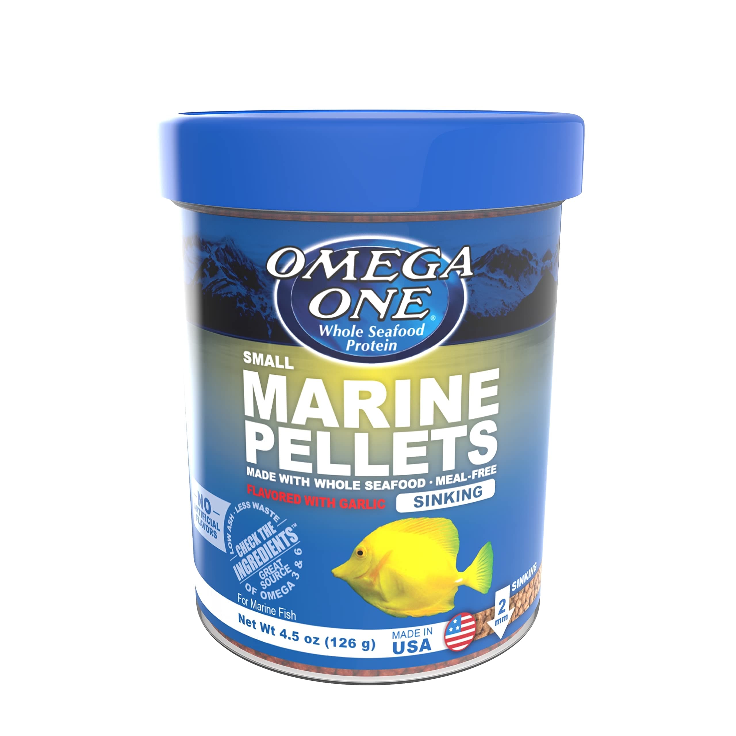 Omega One Garlic Marine Small Sinking Pellets, 4.5 oz.