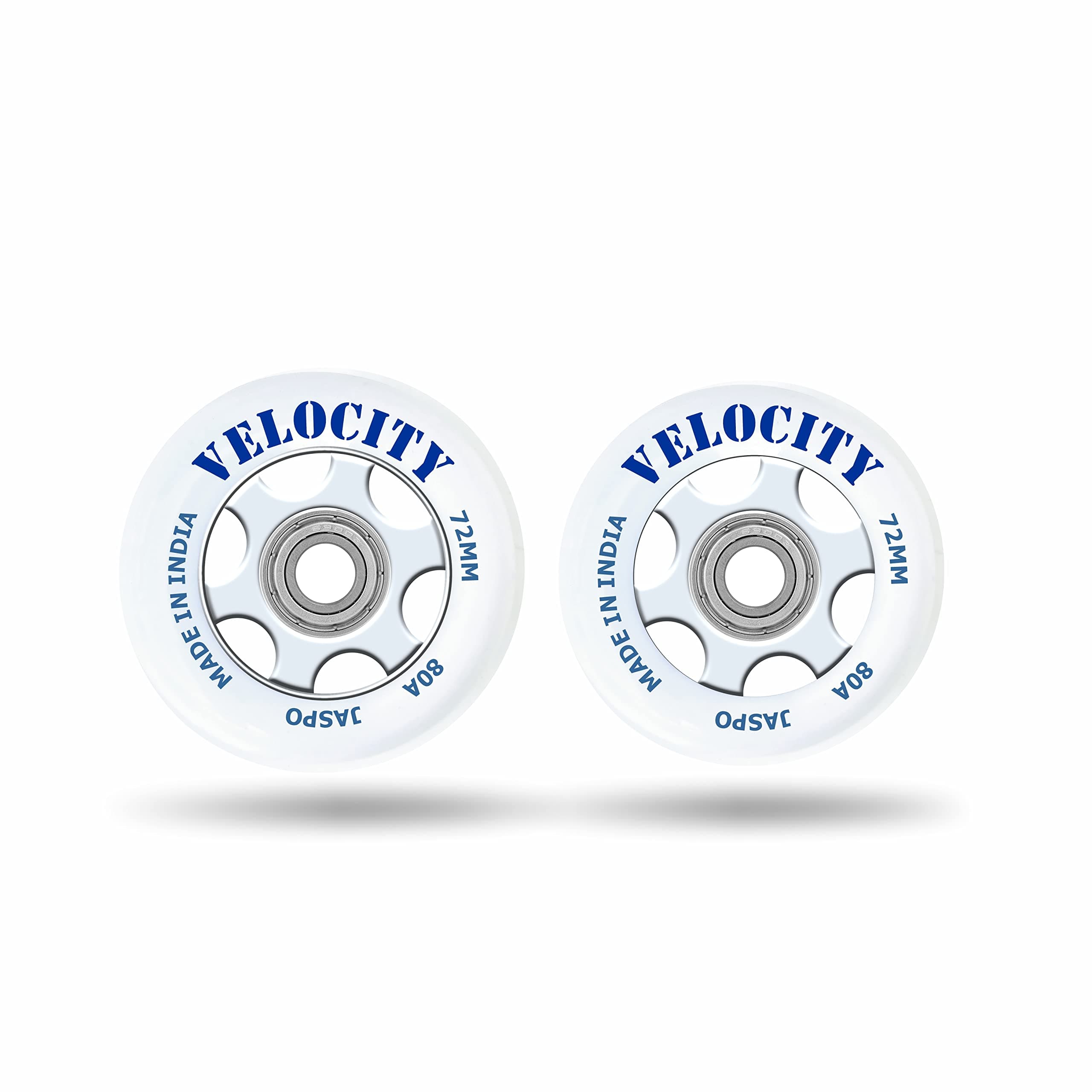 Jaspo Inline PU Wheels 72mm/100mm Inline Spare Skate Wheels, Roller Blade Skating/Waveboard/Luggage Wheels, Training/Replacement Wheels (Velocity 72 MM (Pack of 2))