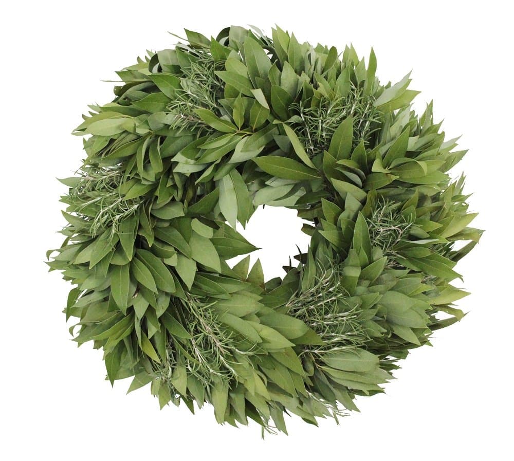 McFadden Farm Fresh Bay Leaf Wreath with Rosemary