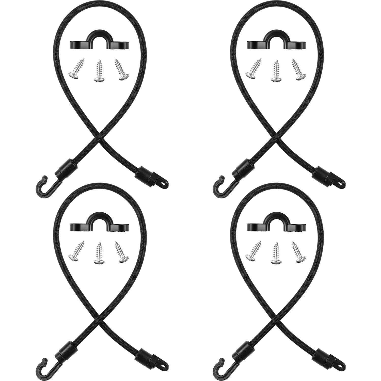 4 Pieces Rod Strap Holder Deck Mount Connector Mount Rod Strap Hold Down for Boat Kayak Boat Fishing(18 Inch)