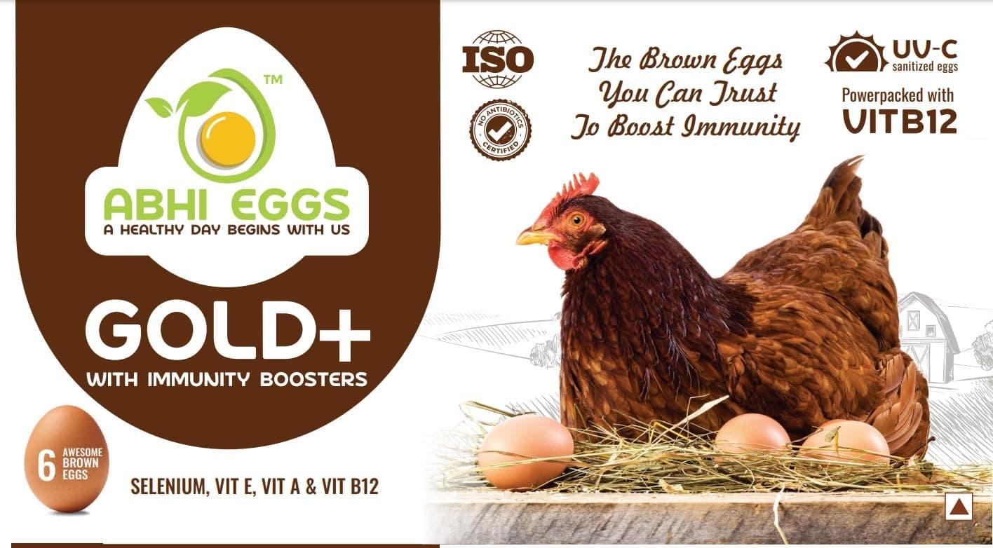 ABHI EGGS Gold+ Brown Eggs Box (Pack of 6)