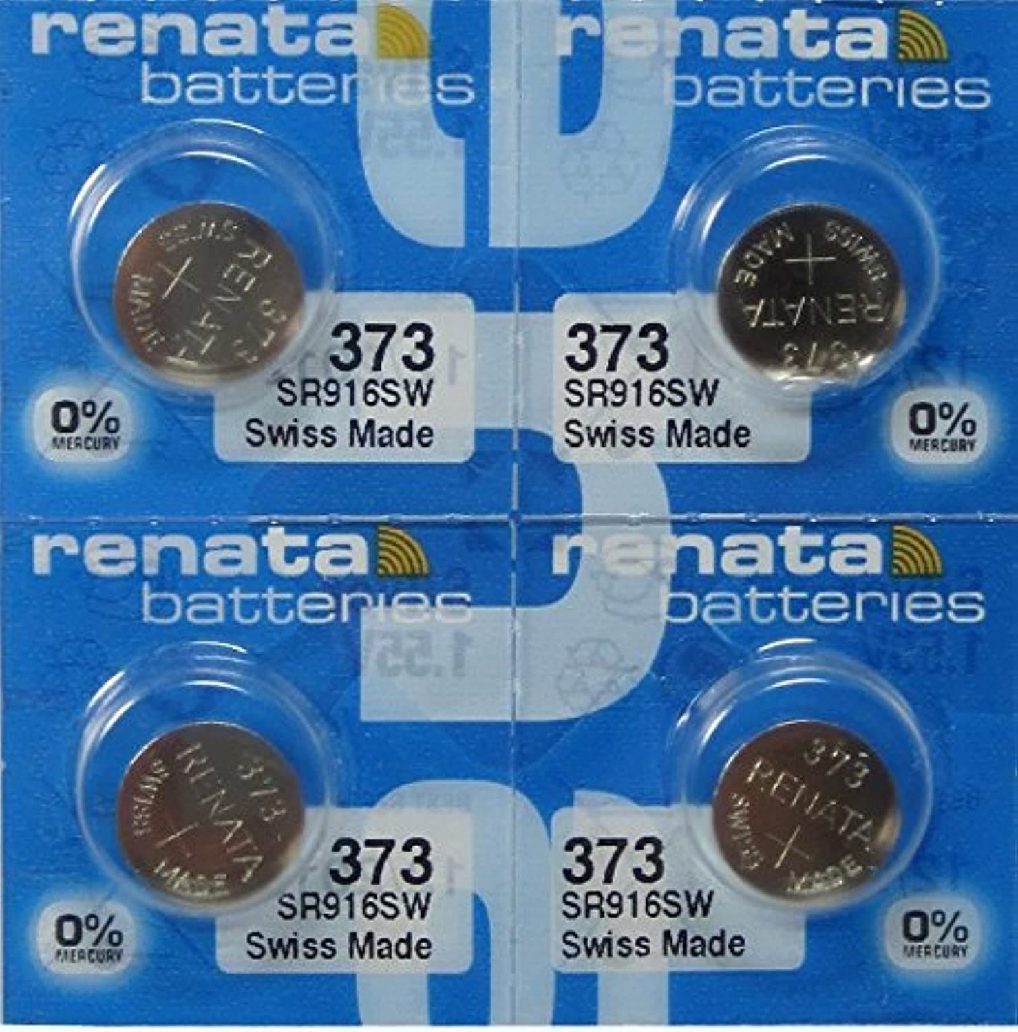 Renata 4 373 Button Cell Watch 0% Hg Mercury Free Batteries