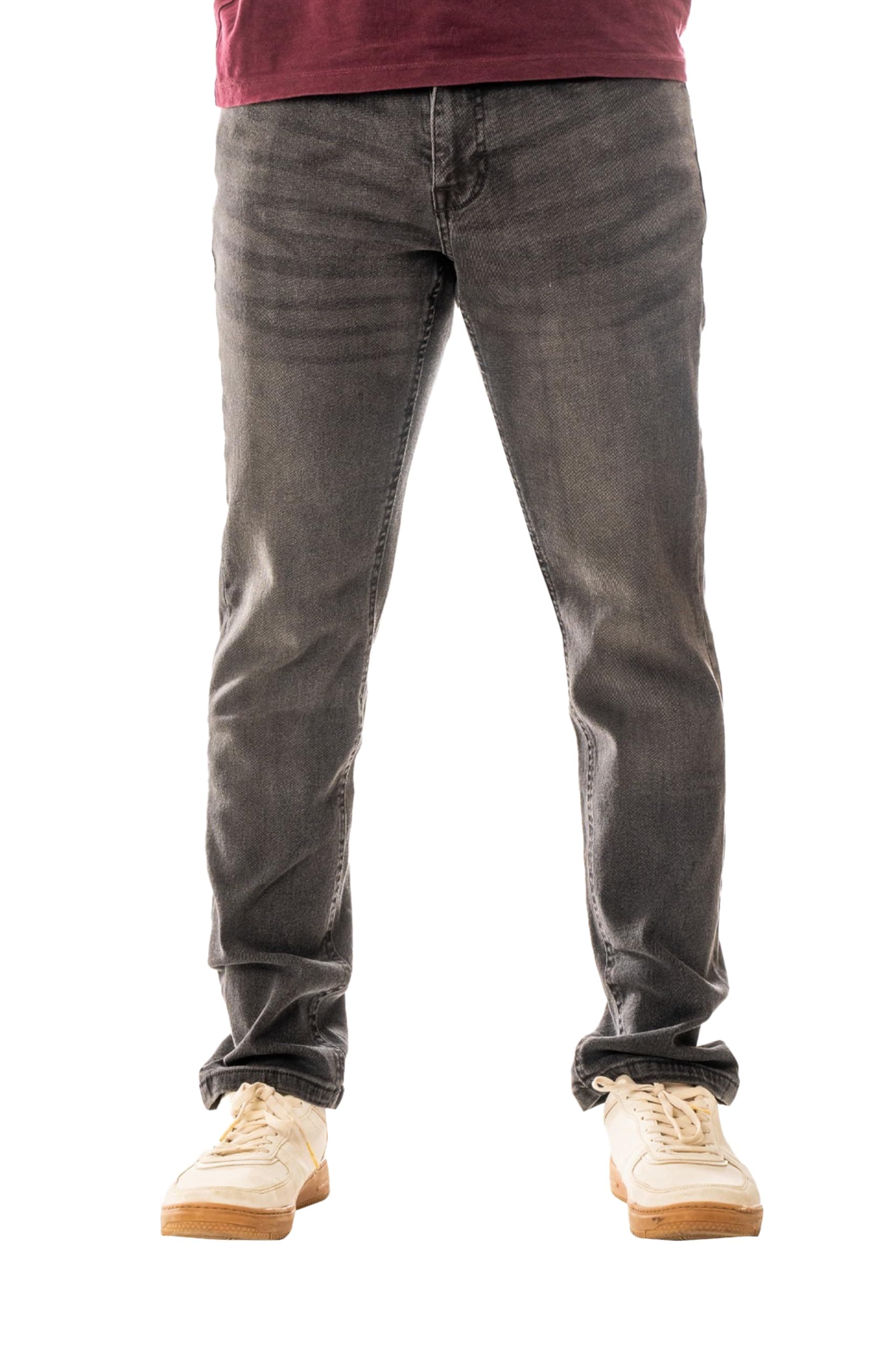Men's Denim Jeans Straight Fit - Classic Fit - Basic Denim Mens Jeans Trousers - Black & Blue - Work Clothing - Straight Cut