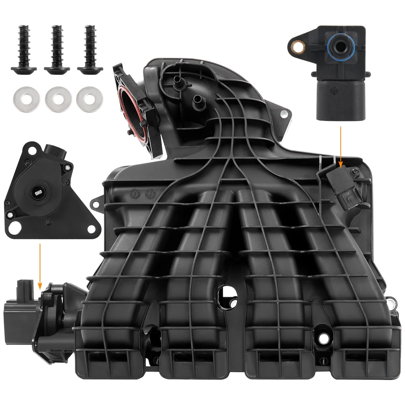 Intake Manifold with Runner Control Valve and Air Pressure Sensor Compatible With 2009-2017 Dodge Caliber Avenger Journey | Jeep Patriot Compass | Chrysler Sebring 1.8L 2.0L 2.4L 4884495AK