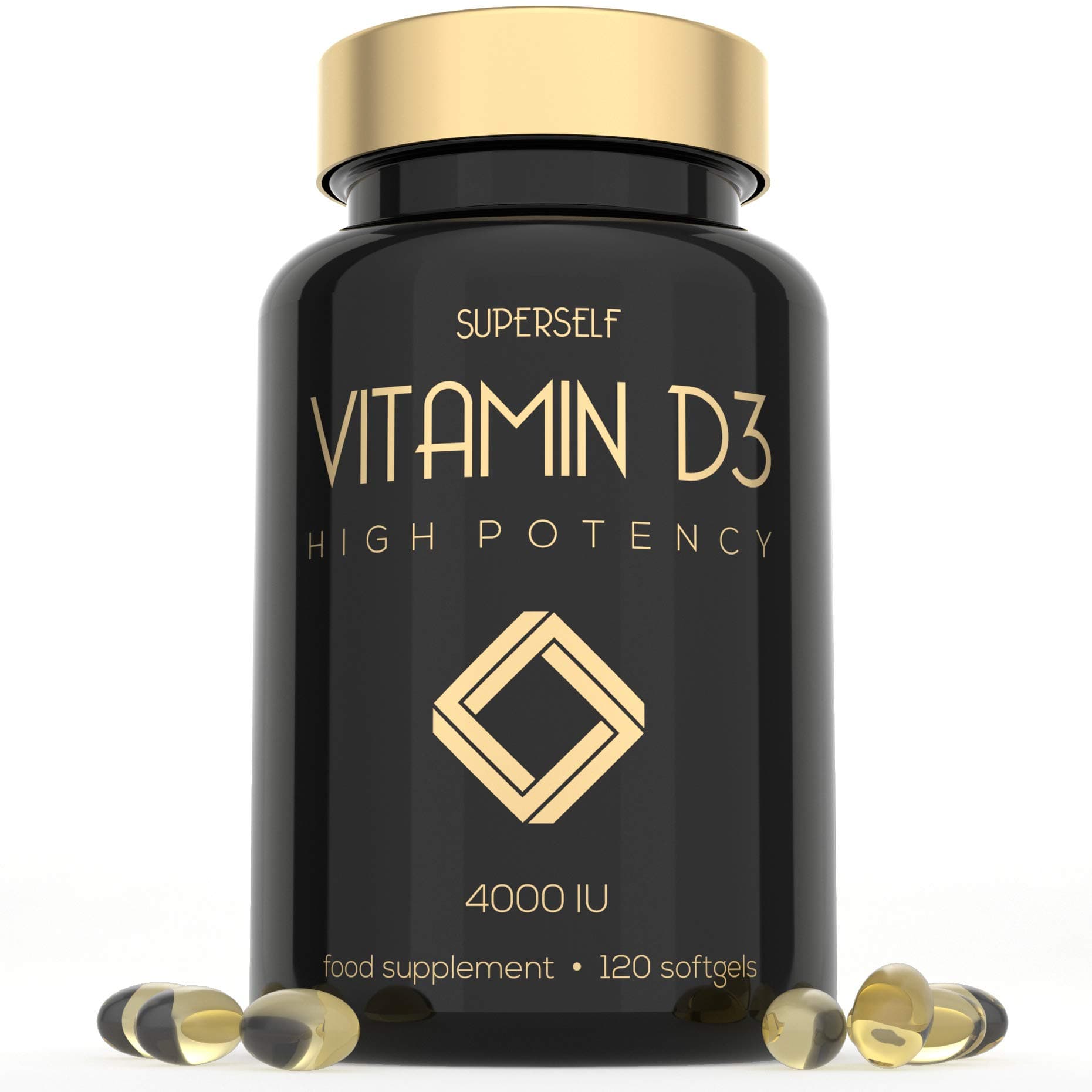 Vitamin D3 4000 IU - Vitamin D Tablets High Strength - 120 Softgel Capsules - Vit D Supplement for Strong Bones, Muscles, Teeth, Immune System - High Absorption Cholecalciferol D3 Vitamins 4000IU