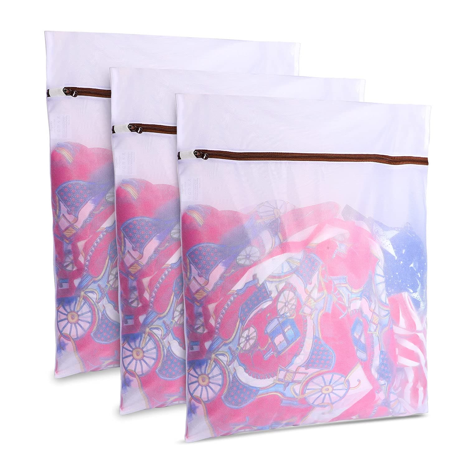 GOGOODA Mesh Laundry Bags for Delicates Durable Protective Wash Bags Travel Storage Bags for Intimates Lingerie, 3PCS(3M)